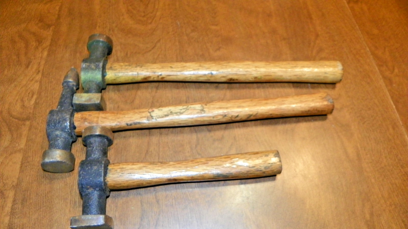 lot of 3 unmarked auto body hammers