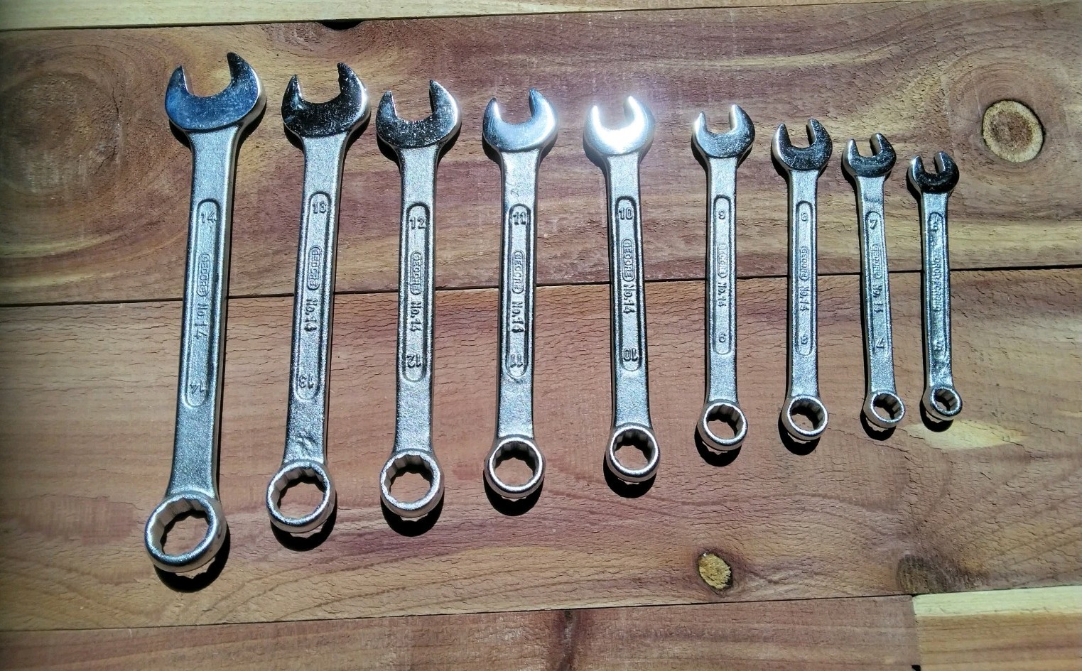 VINTAGE NOS GEDORE 6mm – 14mm METRIC COMBO 9 PIECE WRENCH SET