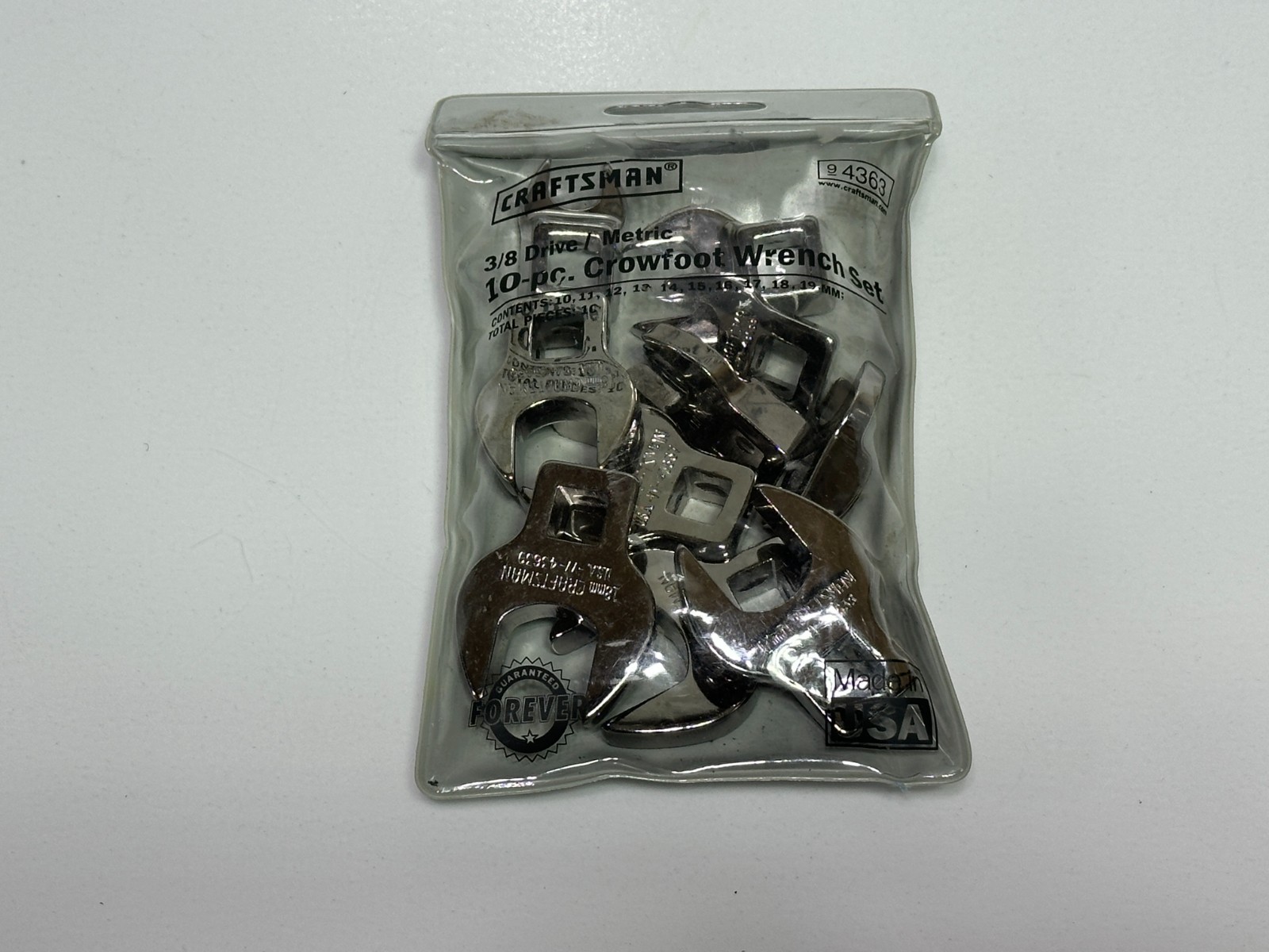 🇺🇸 Craftsman USA 4363 Metric 10mm-19mm Open-end Crowfoot Wrench Set 3/8″ Drive