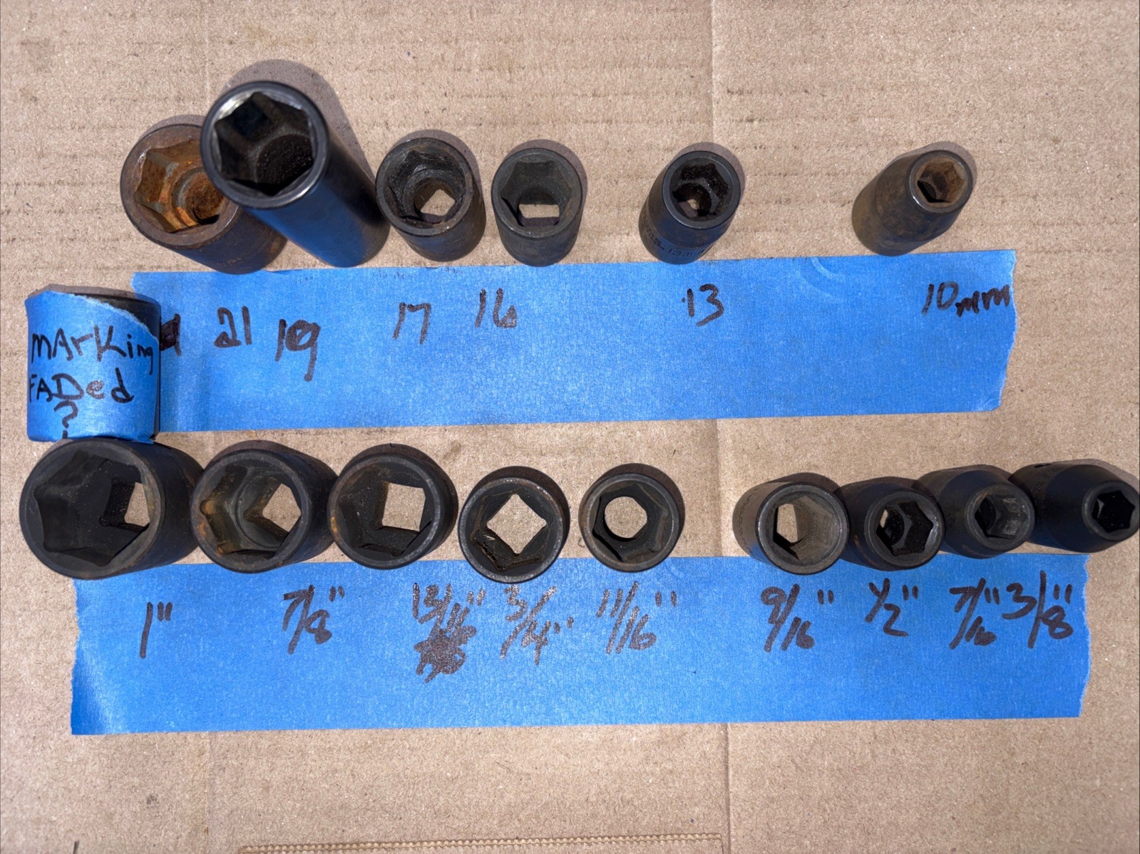 Craftsman & Other Impact Metric & SAE 1/2″ Drive Sockets 16 Pcs Vtg Mix Brands