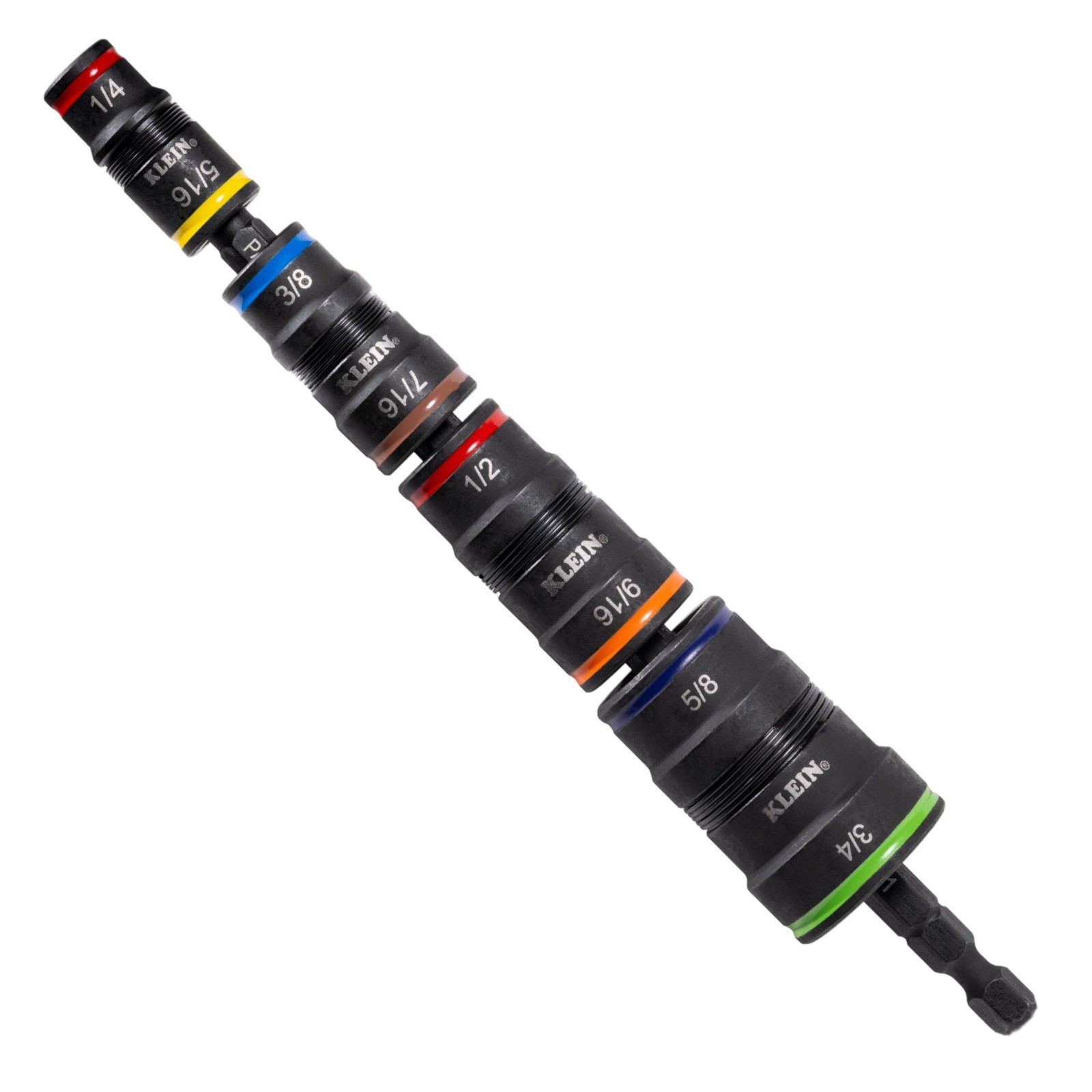 9-in-1 Impact Socket Set, 4 Flip Sockets, Nut Driver Sizes 1/4″-3/4″, Bit Holder