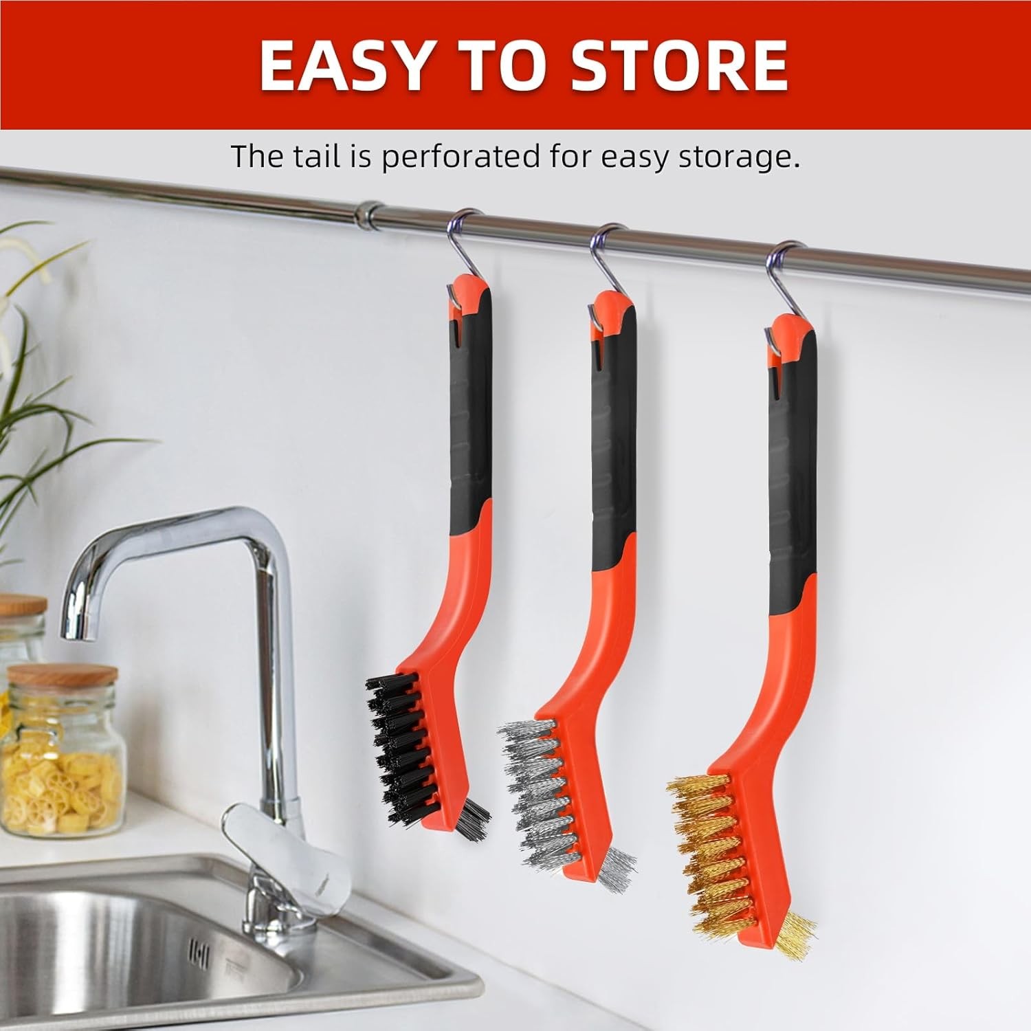 3pcs Wire Brushes for Cleaning Rust, Upgrade Brush Set -…