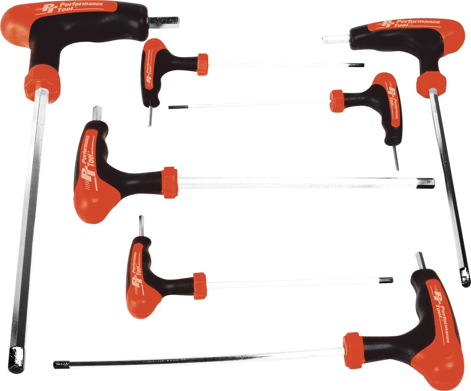 Performance Tool W1711 7 Piece SAE T-handle Hex Key Set