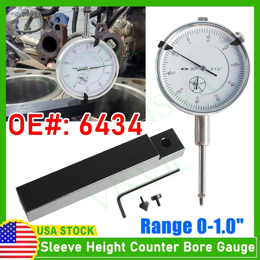 6434 Sleeve Height and Counter Bore Gauge for All Diesel Engines Range 0-1″ NEW