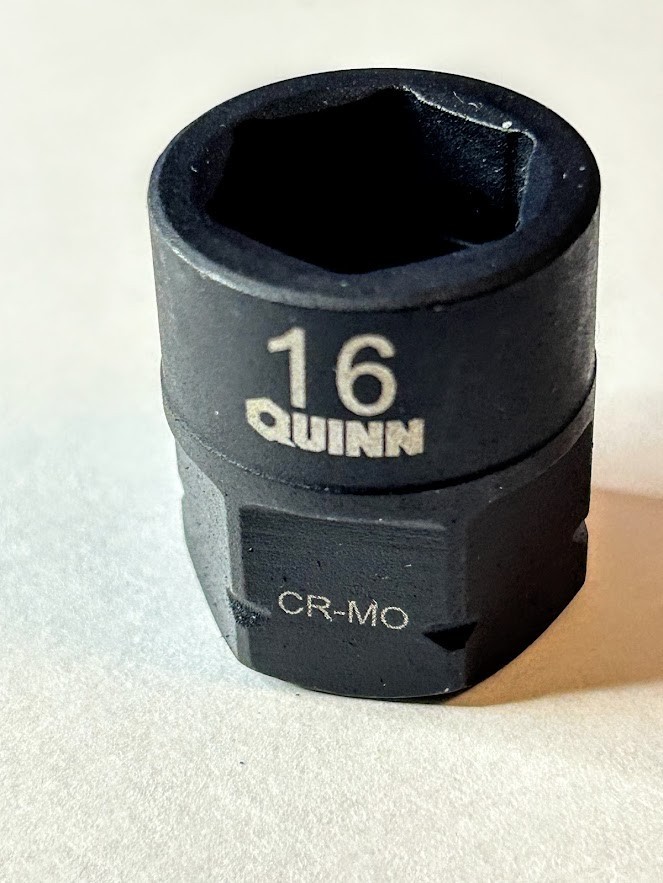 Quinn 16 mm x 1/2″ Dr Low Profile Impact Socket – 6 Point – Free USA Shipping