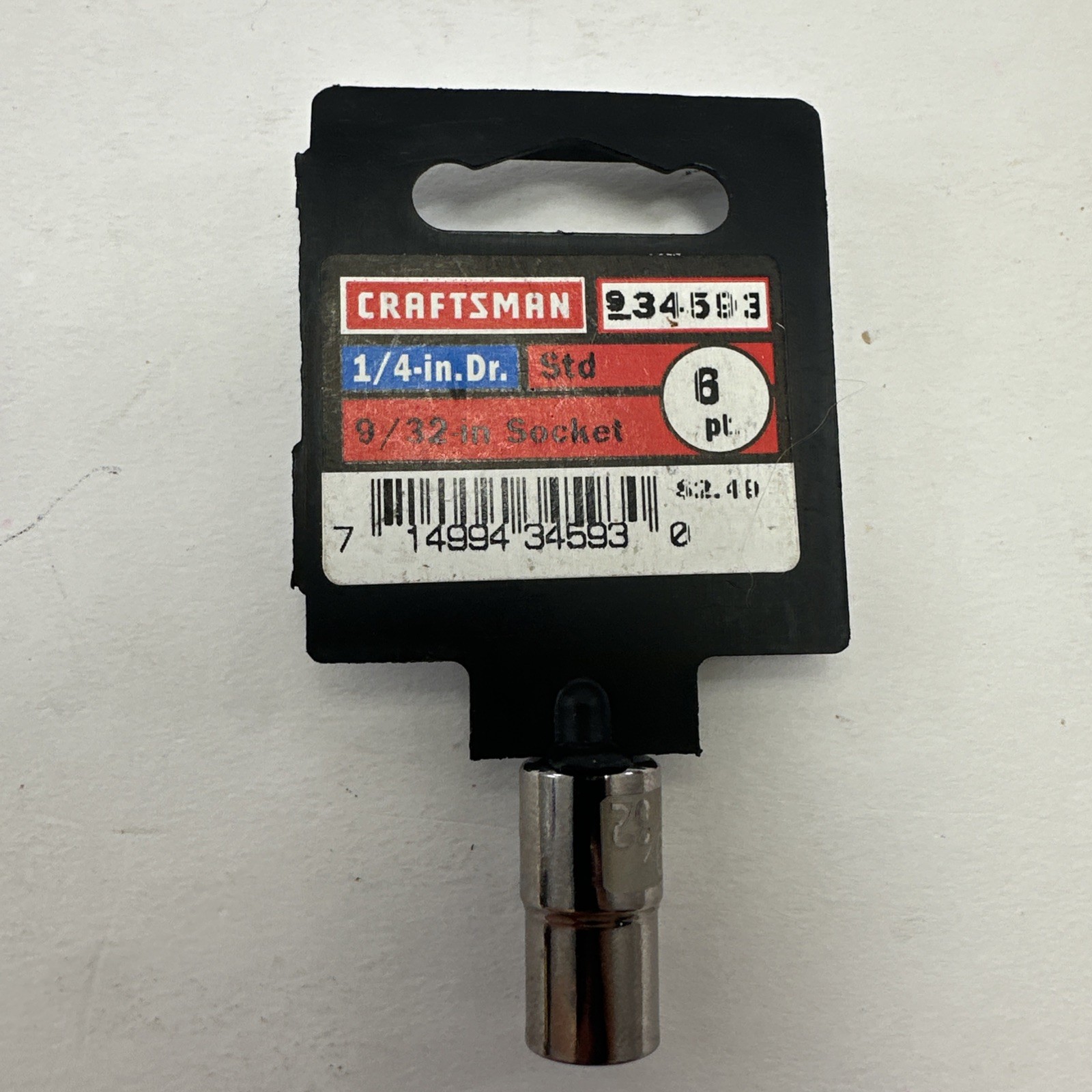 Craftsman 9/32” Socket 1/4” Drive 6 Pt. #34593 New NOS SAE