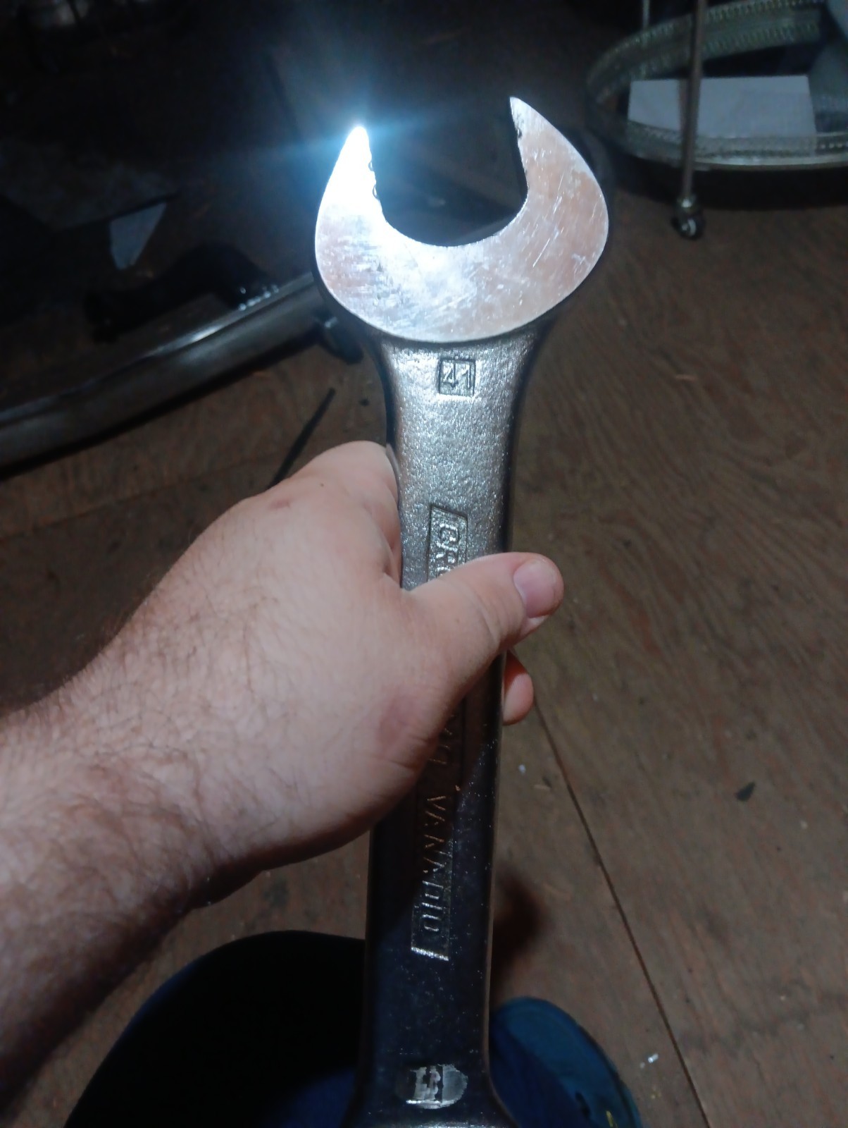 Cromo Irimo Vanadio, Open Wrench, Large, Sae 41 And 1.500, Minor Condition Wear