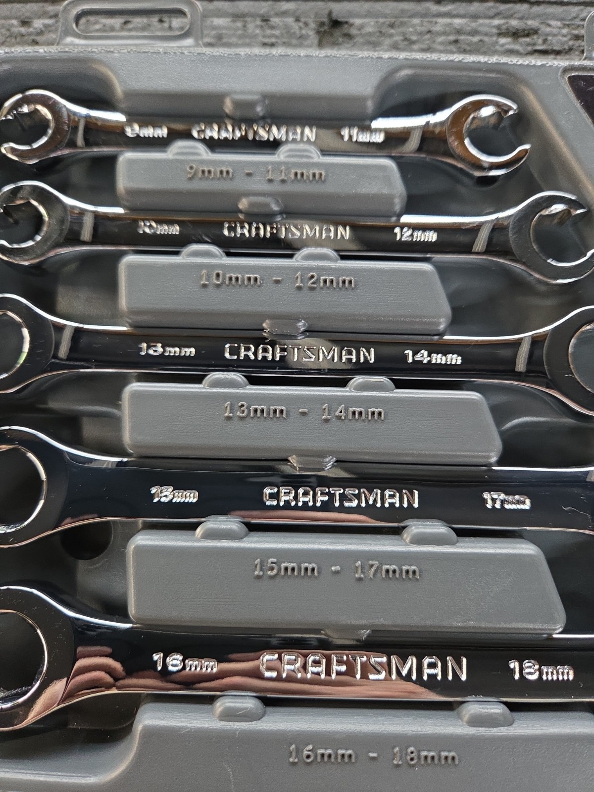 Craftsman Professional USA NOS 5 Piece Metric Flare Nut Wrench Set 9-42013