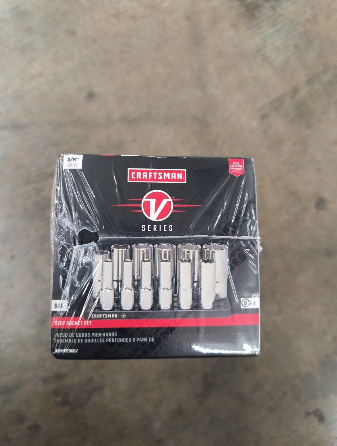 CRAFTSMAN V-SERIES Socket Set, Deep SAE, 3/8 Inch Drive, 12 Piece (CMMT17360V)
