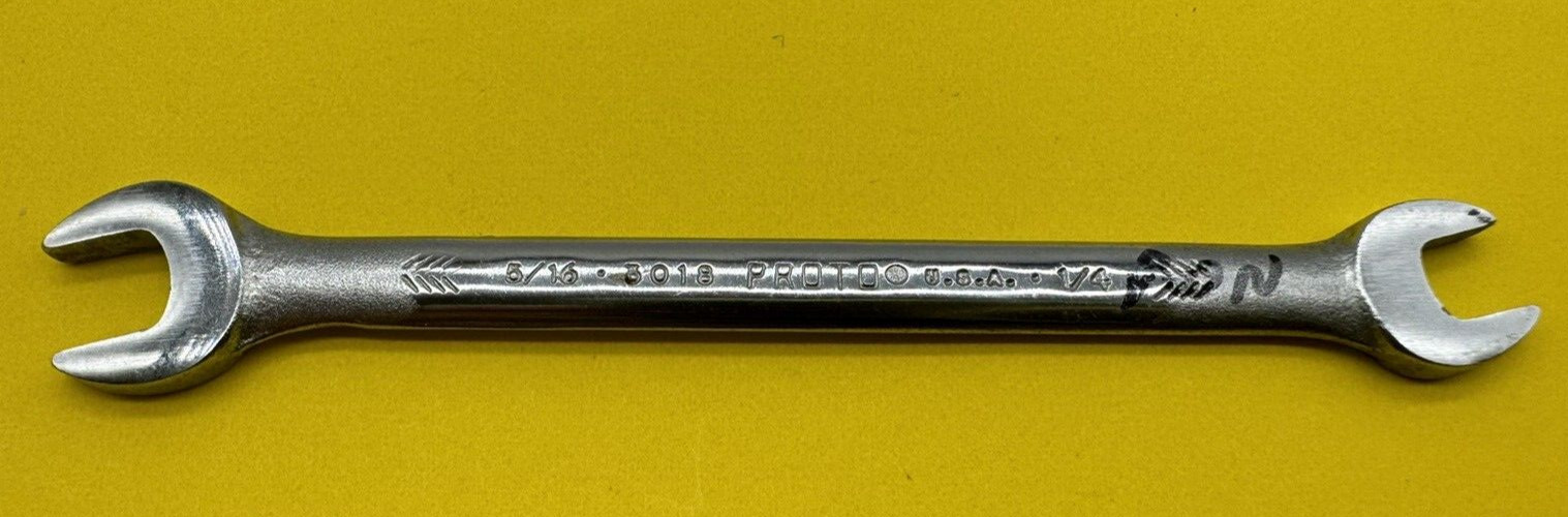 Proto Professional 1/4″ x 5/16″ Double Open End Wrench 3018 USA