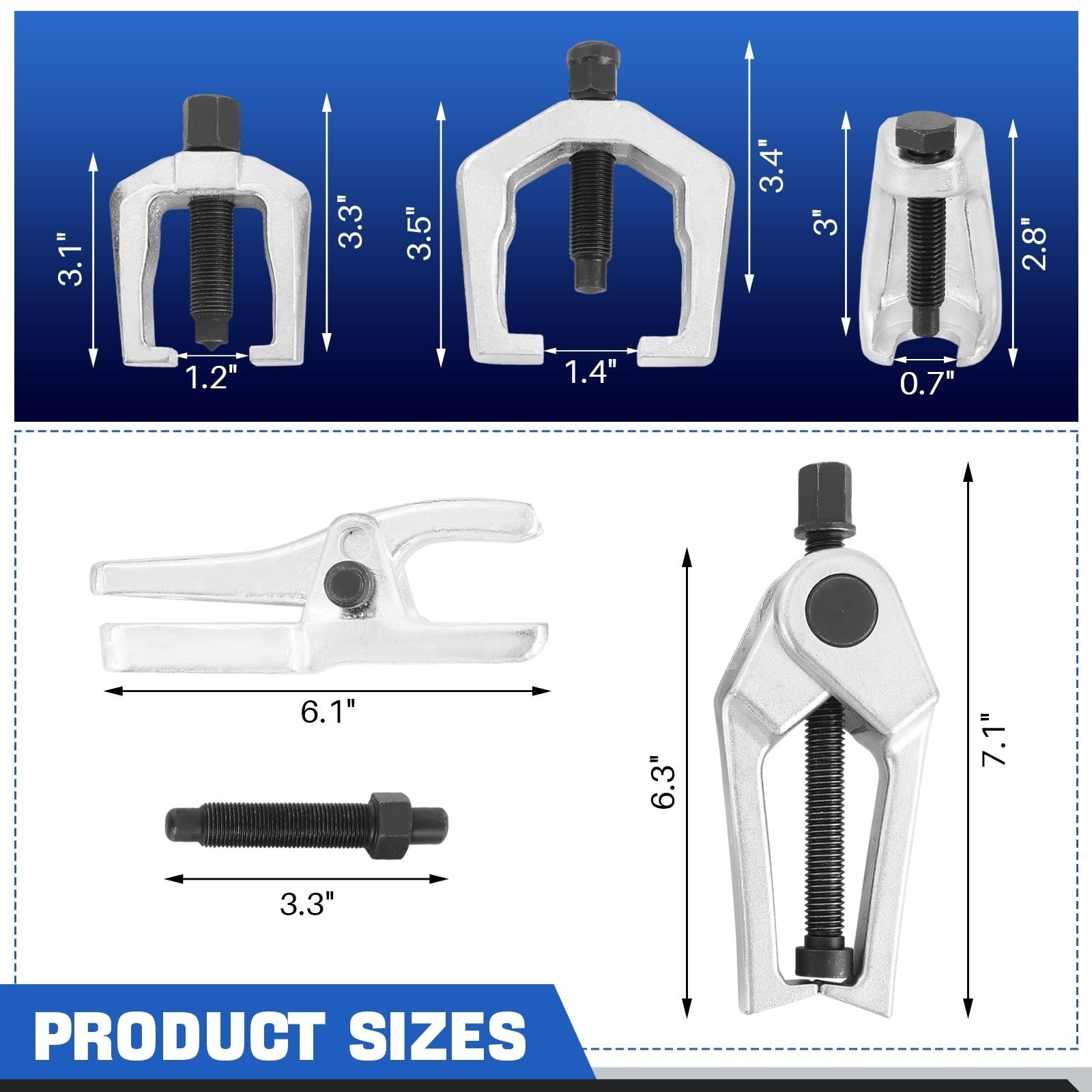 5PCS Ball Joint Separator Tool Kit – 5-in-1 Pitman Arm Puller & Tie Rod Removal