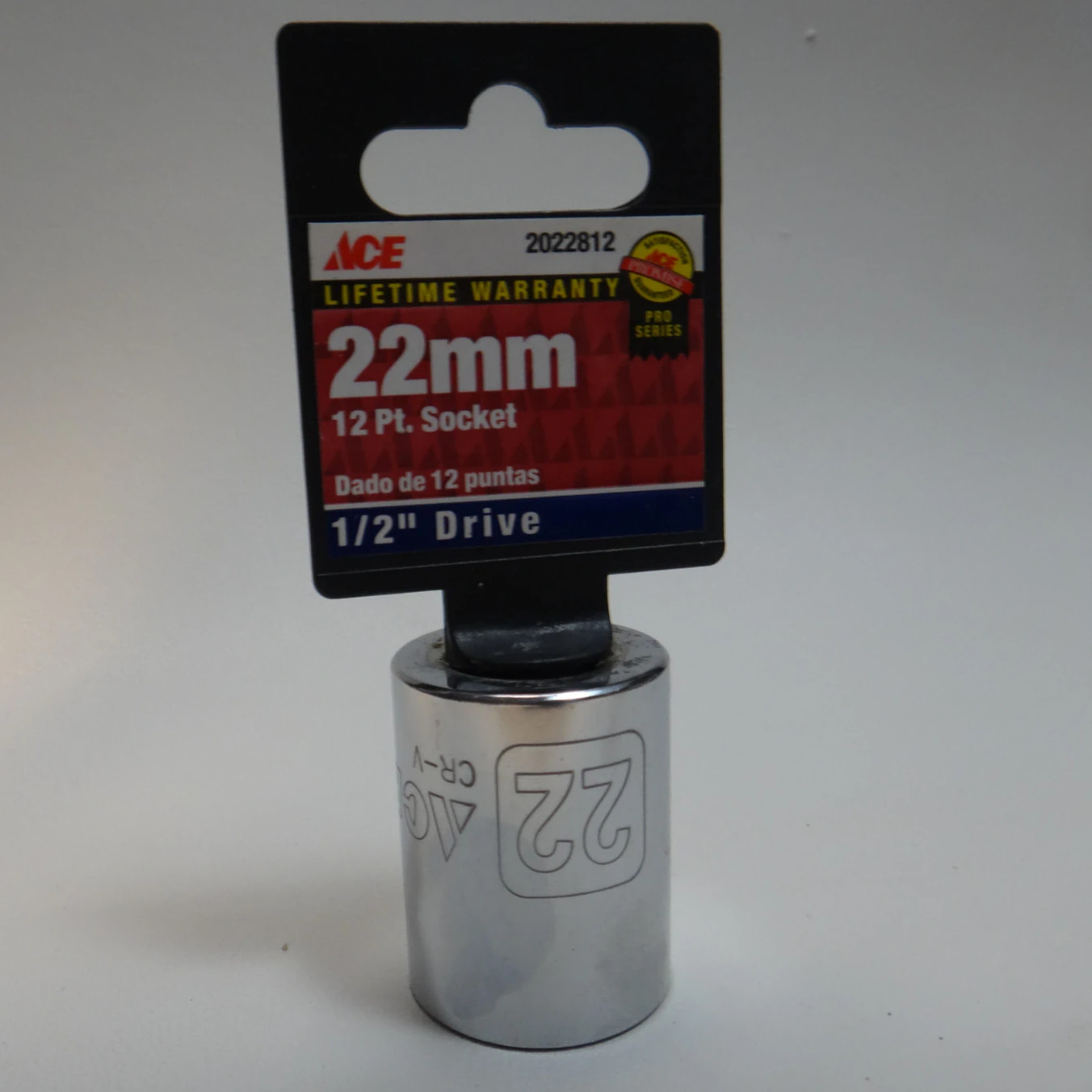 ACE 22mm 12 Pt Socket 1/2in Drive MPN 2022812 Used – CR-V Chrome Vanadium