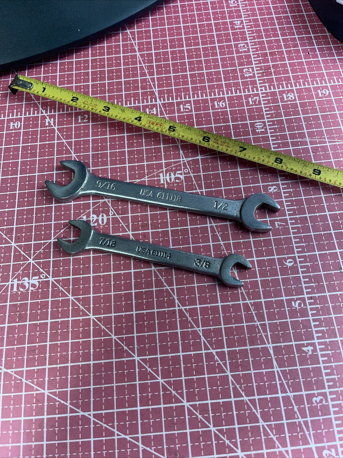 Easco USA 2 Piece SAE Open End Wrench Set 3/8 In – 9/16 In Vintage 3/8” – 9-16”