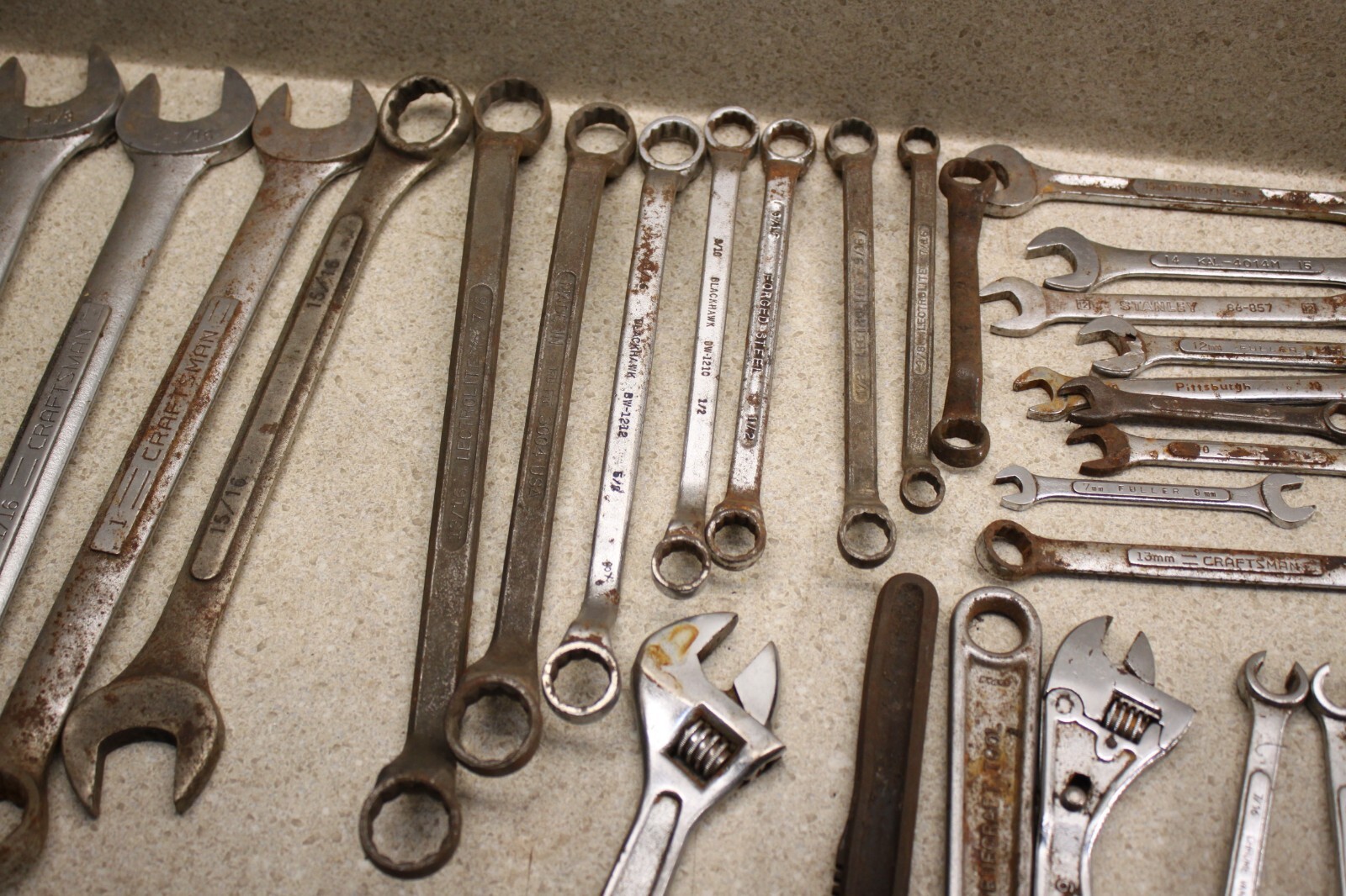 Lot Of Various Size SAE & Metric Wrenchs Line Wrench Vintage Old Tools 8432