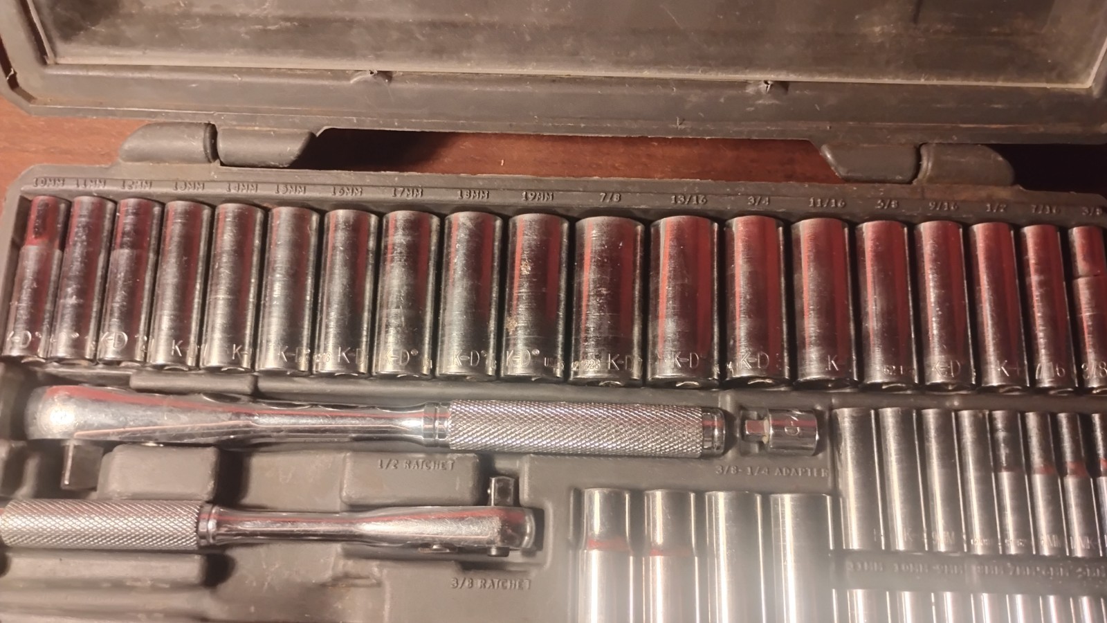 HUGE KD/Craftsman Set. Missing 2 Pieces. Half Inch, 3/8, Quarter Inch Socket Set