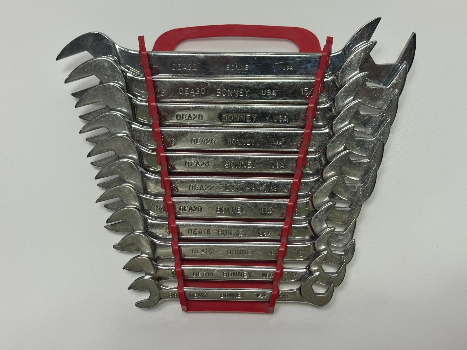 🇺🇸 Bonney Tools USA B80748 11pc SAE 3/8″-1″ Four Way Angle Open-End Wrench Set