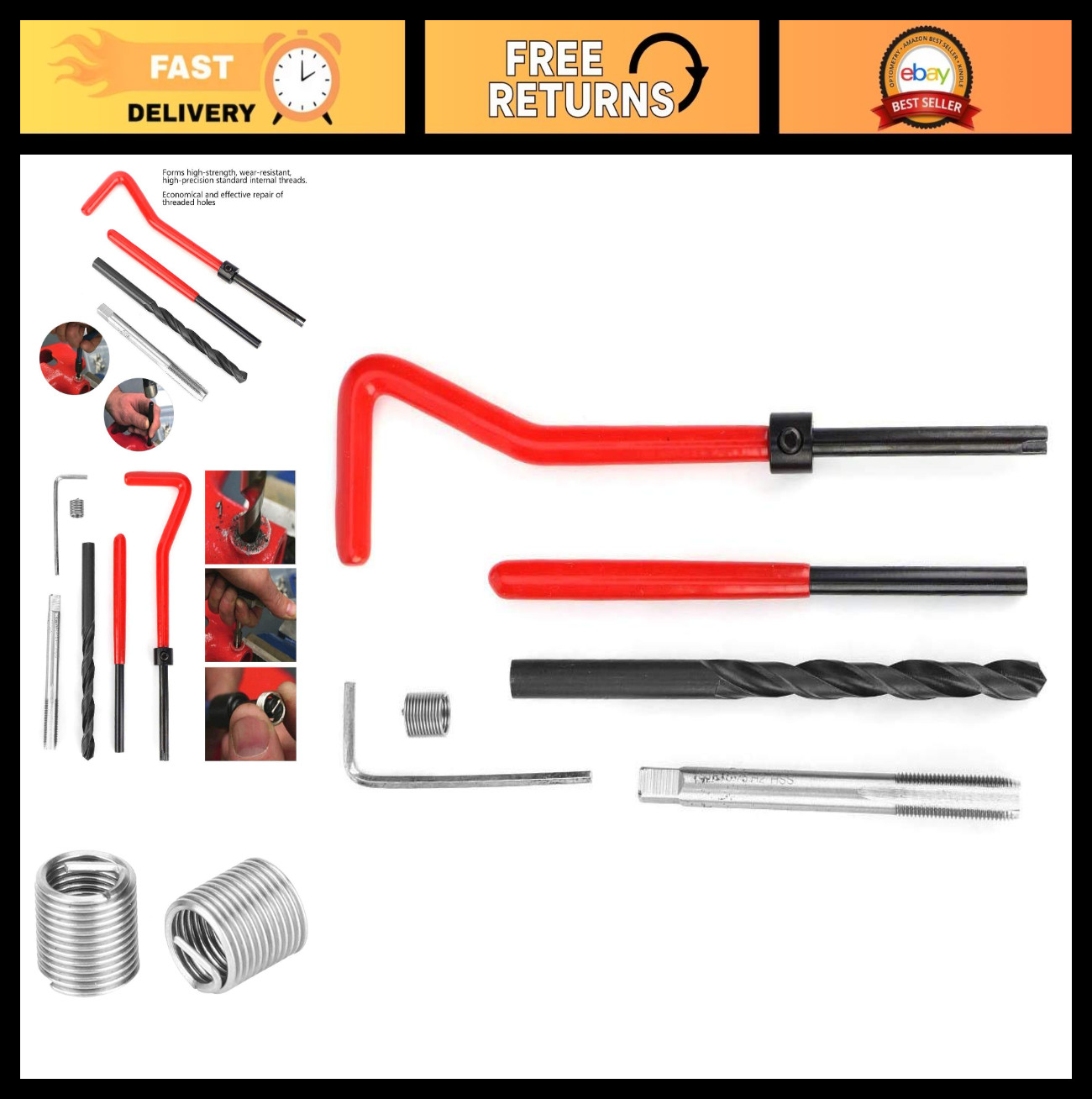 M6x0.75 Thread Repair Kit – Stainless Steel Rethreading Tap Set for Female Threa
