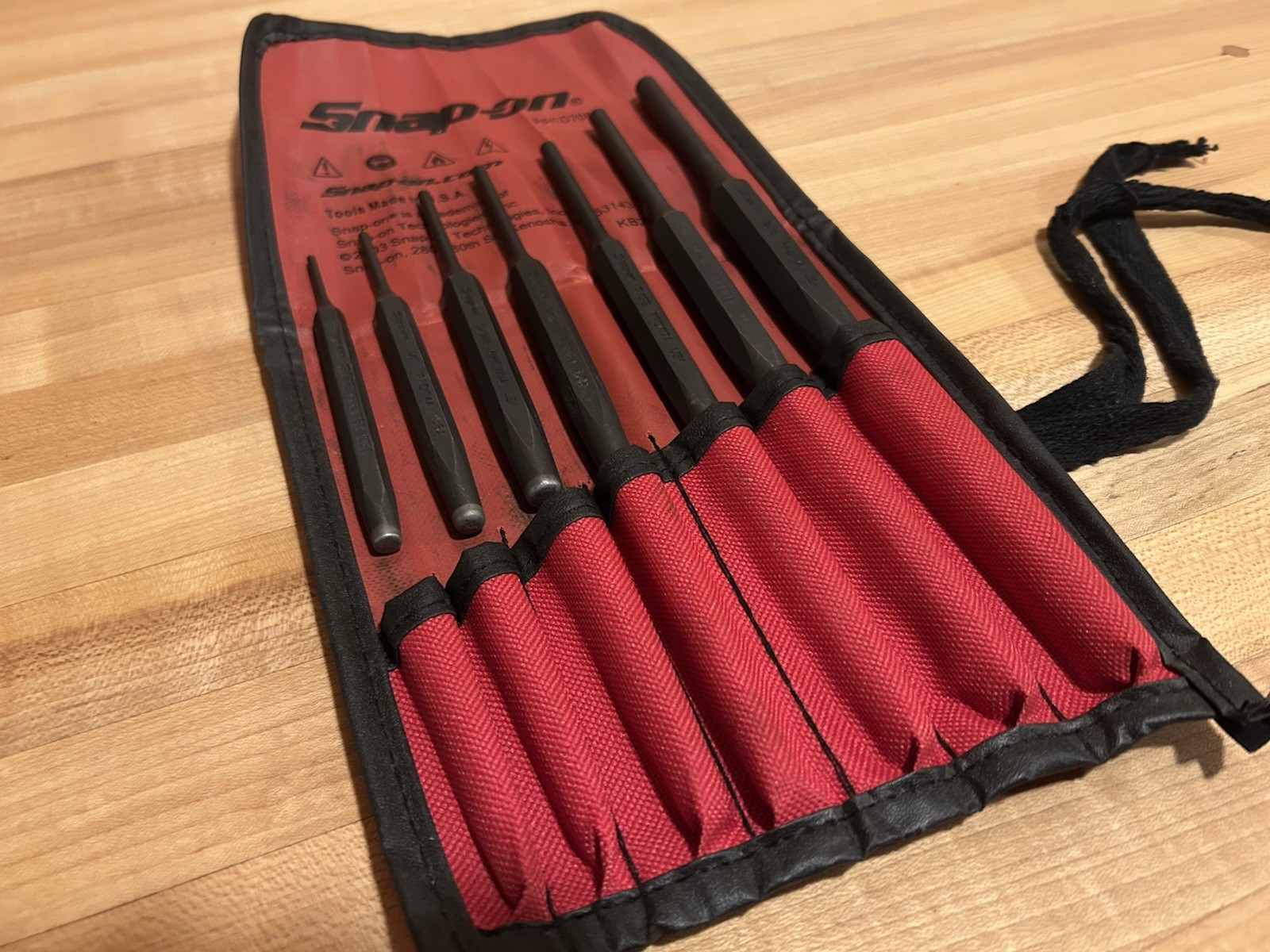 Snap-on Tools | 7-pc Pin Punch Set PPCD70BK + Kit Bag | Free Shipping