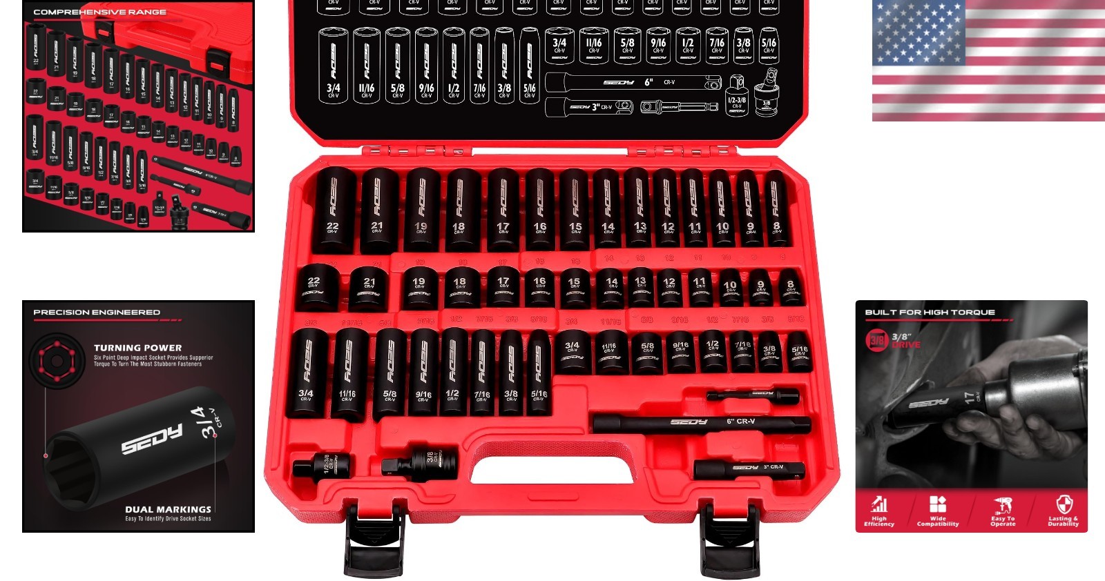 Professional Grade Impact Socket Set – 49-Piece Metric & SAE