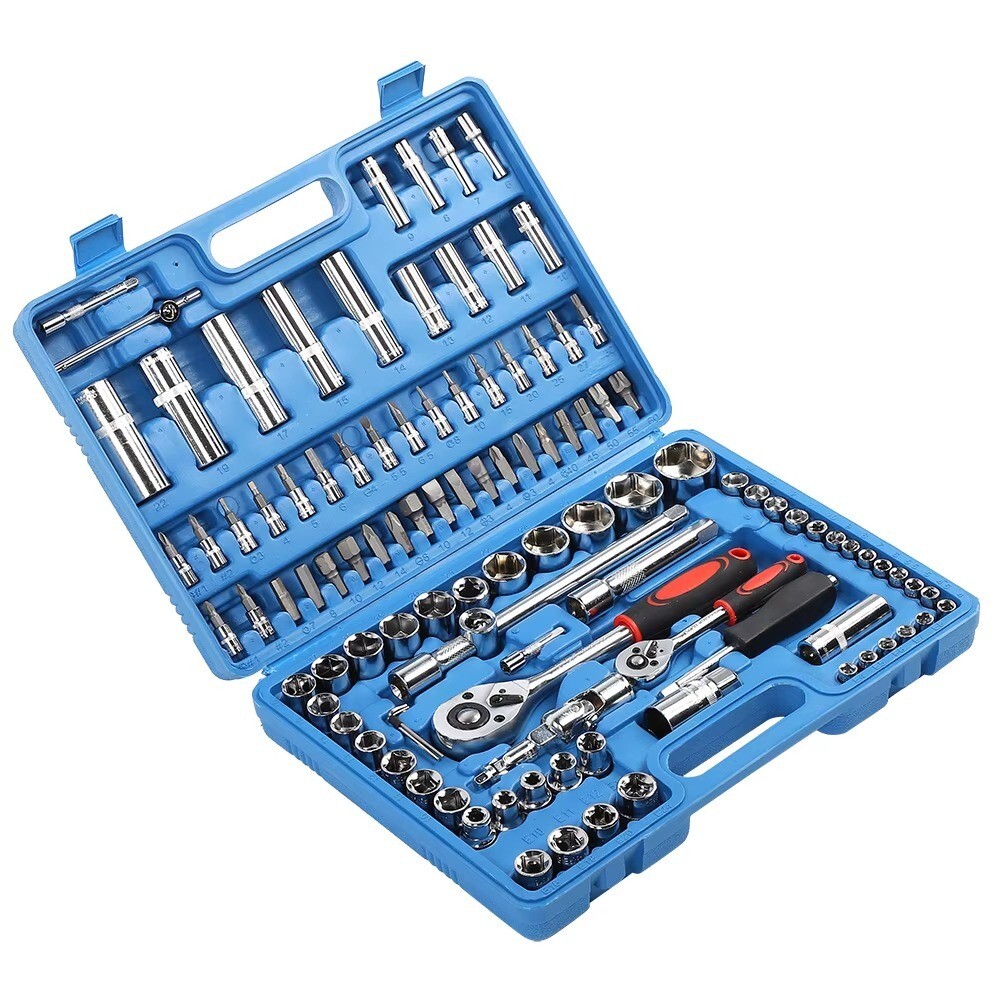 108Pcs Ratchet Wrench Socket Set 1/4″to 1/2″ Car Repair Tool Auto Mechanic Kit