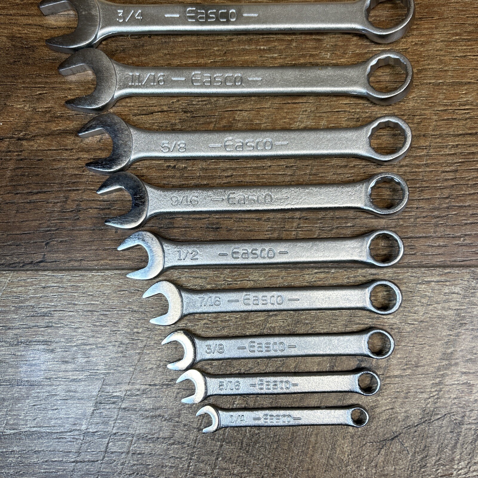 Vintage Easco 9 Piece Wrench Set Combination 3/4 to 1/4 » USA Made