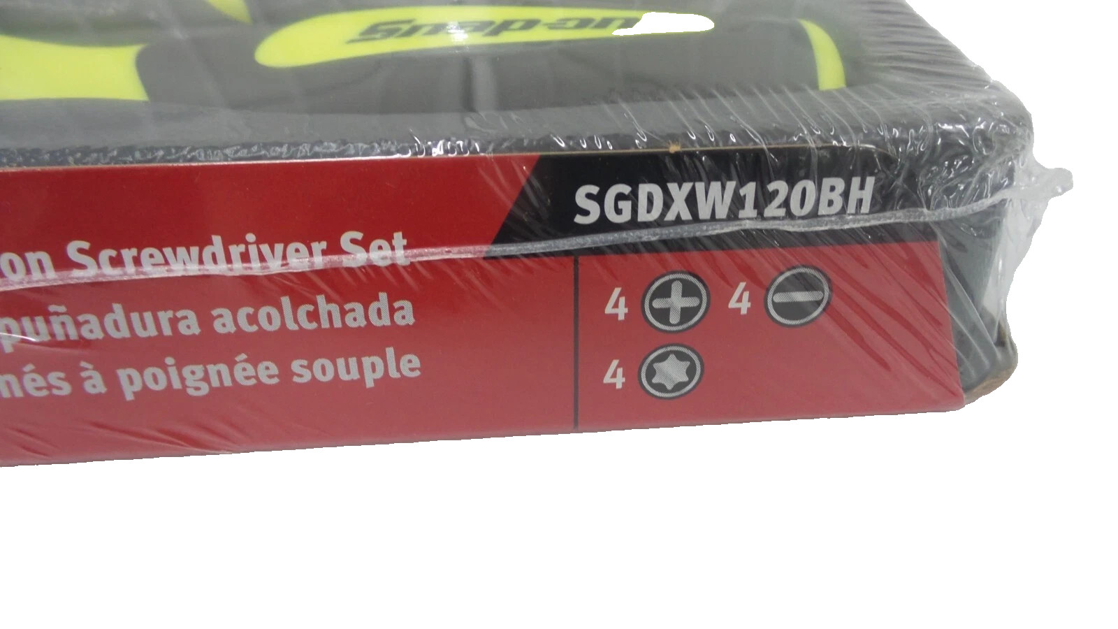 Snap-On sgdxw120bh 12 pc soft grip combination screwdriver set hi-viz NEW USA