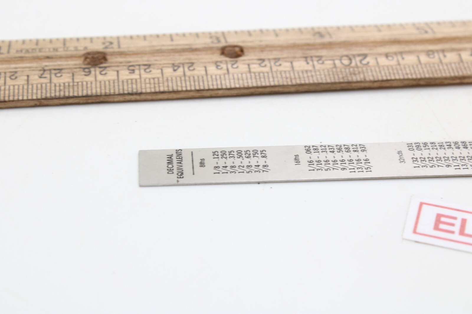 General No.300 6″ Steel Decimal Equivalents Scale Depth Gauge Pocket Size USA