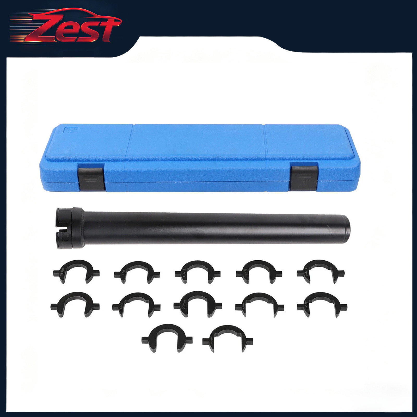 13pc Inner Tie Rod Removal Auto Tool Kit with 12 SAE & Metric Crowfoot Adapters