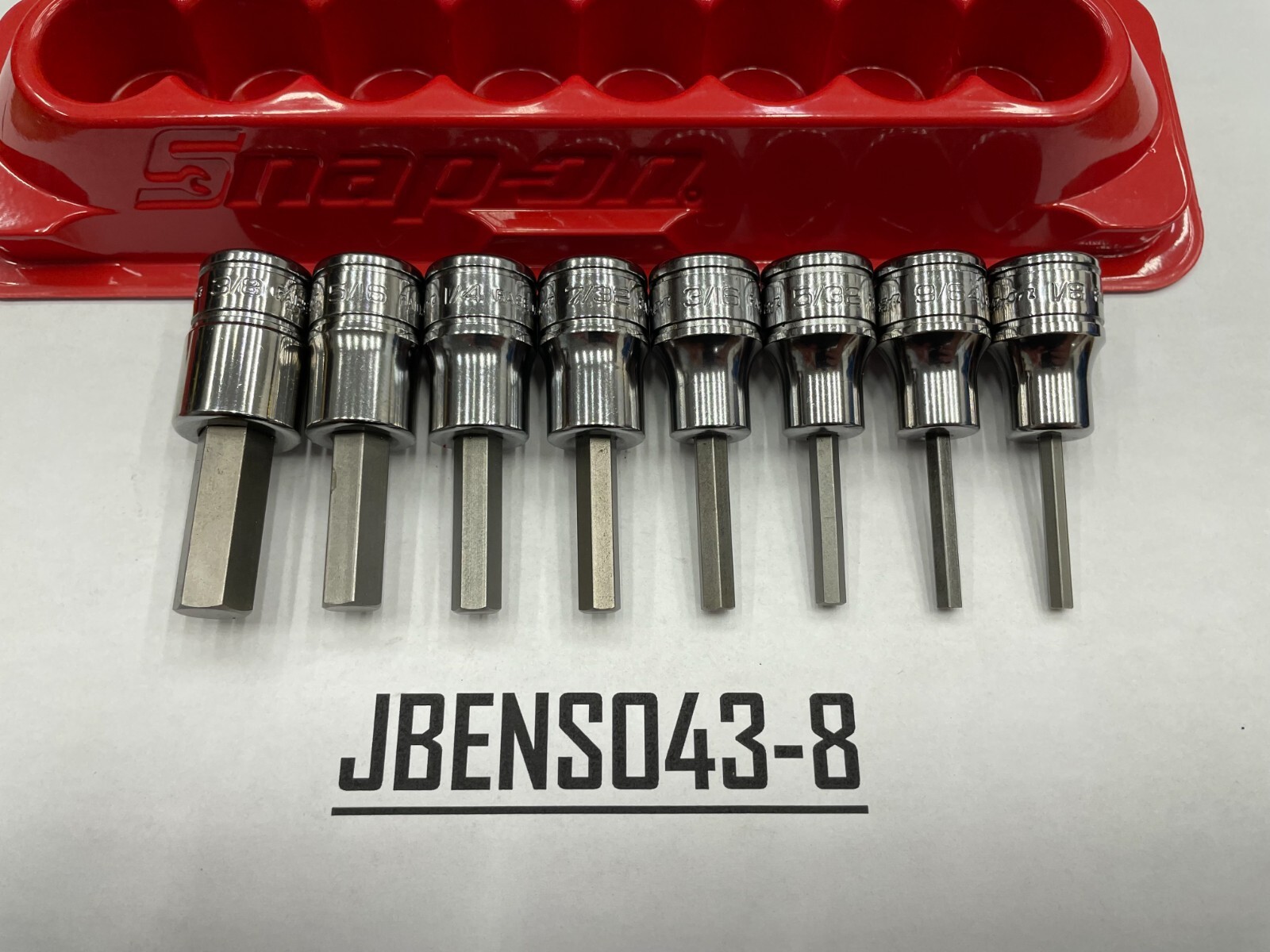 Snap-on Tools USA NEW 8pc 3/8″ Drive SAE Standard Hex Bit Socket Set 208EFAY