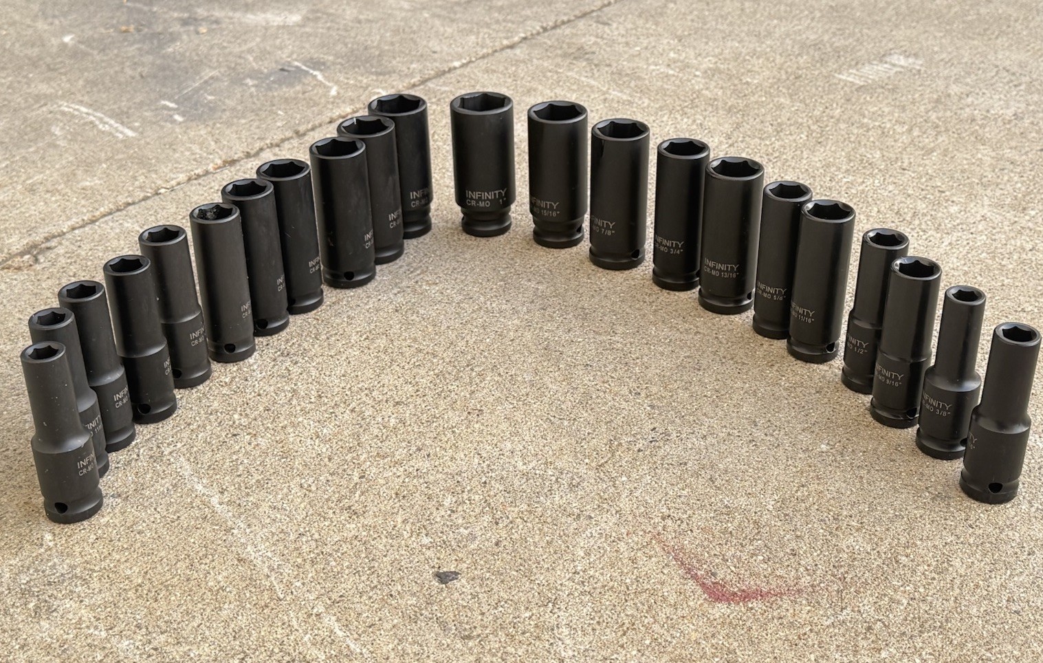 24pcs SAE & MM (Metric) 1/2″ Drive 6pt. Air Deep Impact Sockets Set
