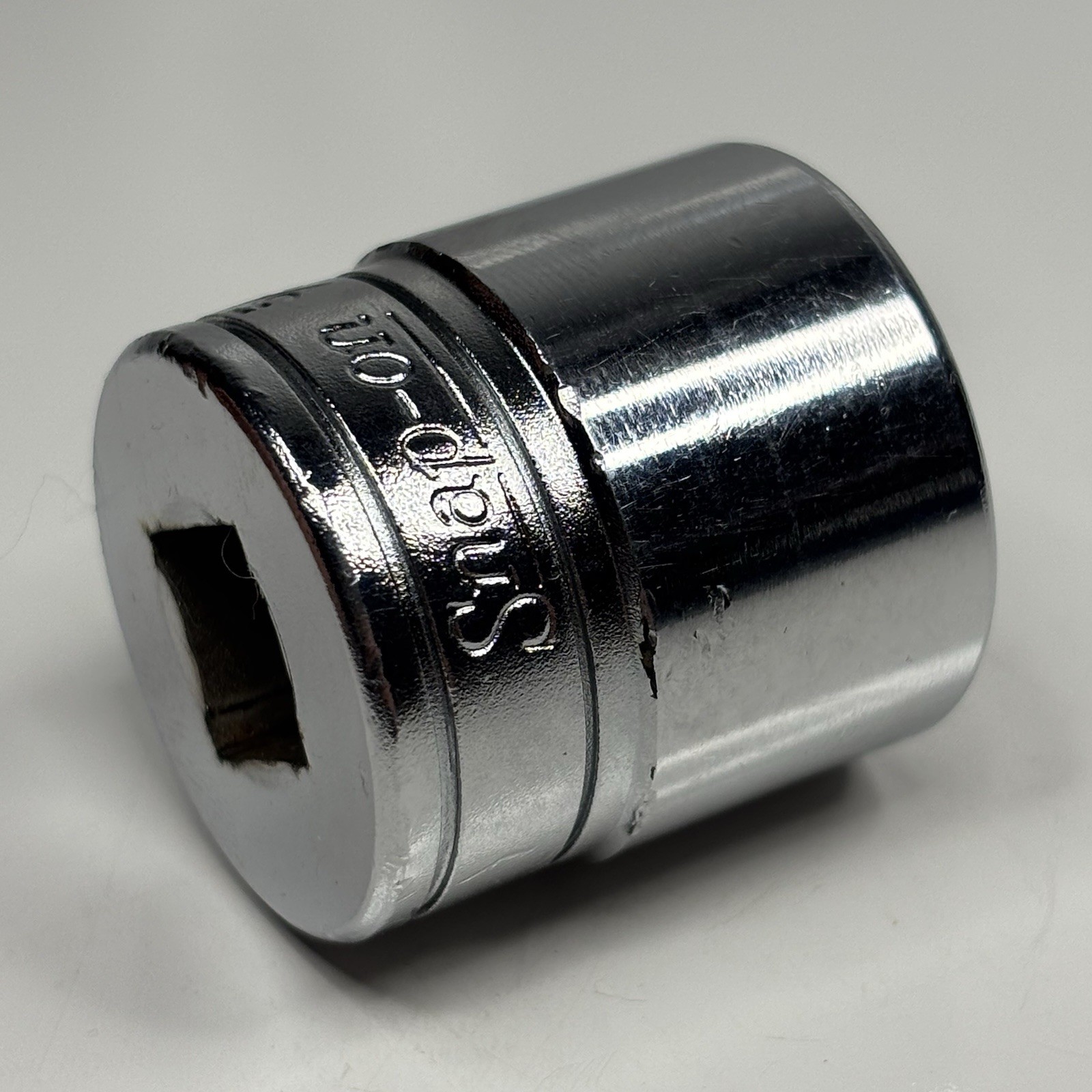 Snap On Tools F320 3/8 Dr 8Pt SAE 5/8 Chrome Double Square Socket USA VTG 1988