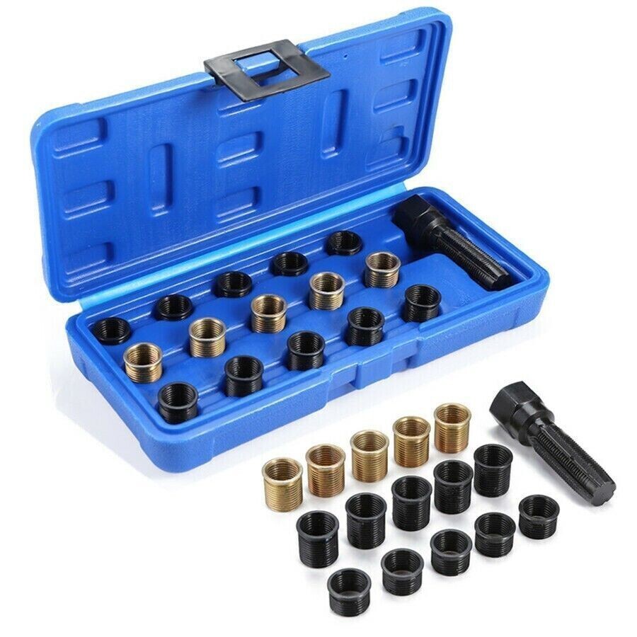 M14 x 1.25 mm Spark Plug Rethread Repair Tap Tool Thread Reamer Inserts Kit SeOS