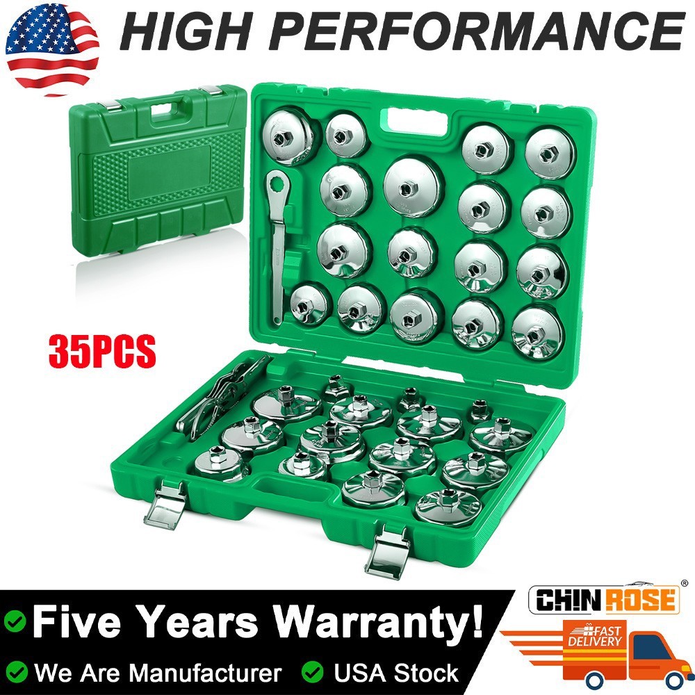 Oil Filter Wrench Socket Set Cup Type 1/2 inch Drive Cap Removal Tool Auto 35X