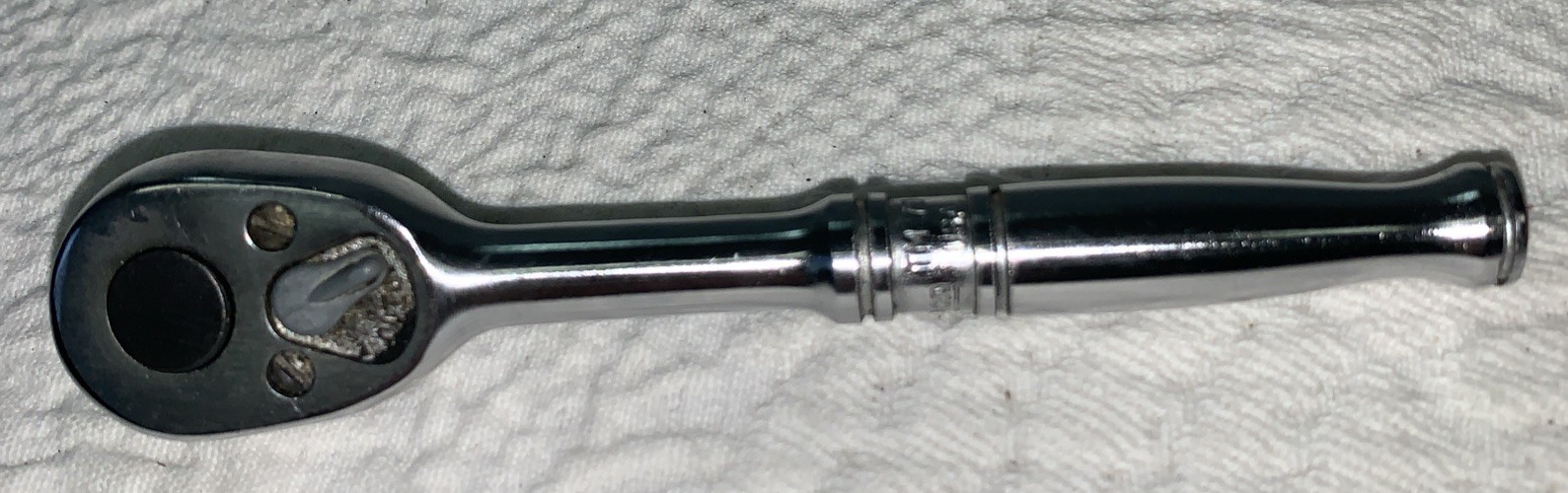 Snap On Tools 1/4” Drive Mini Stubby Compact Chrome Ratchet TM 70 USA Made