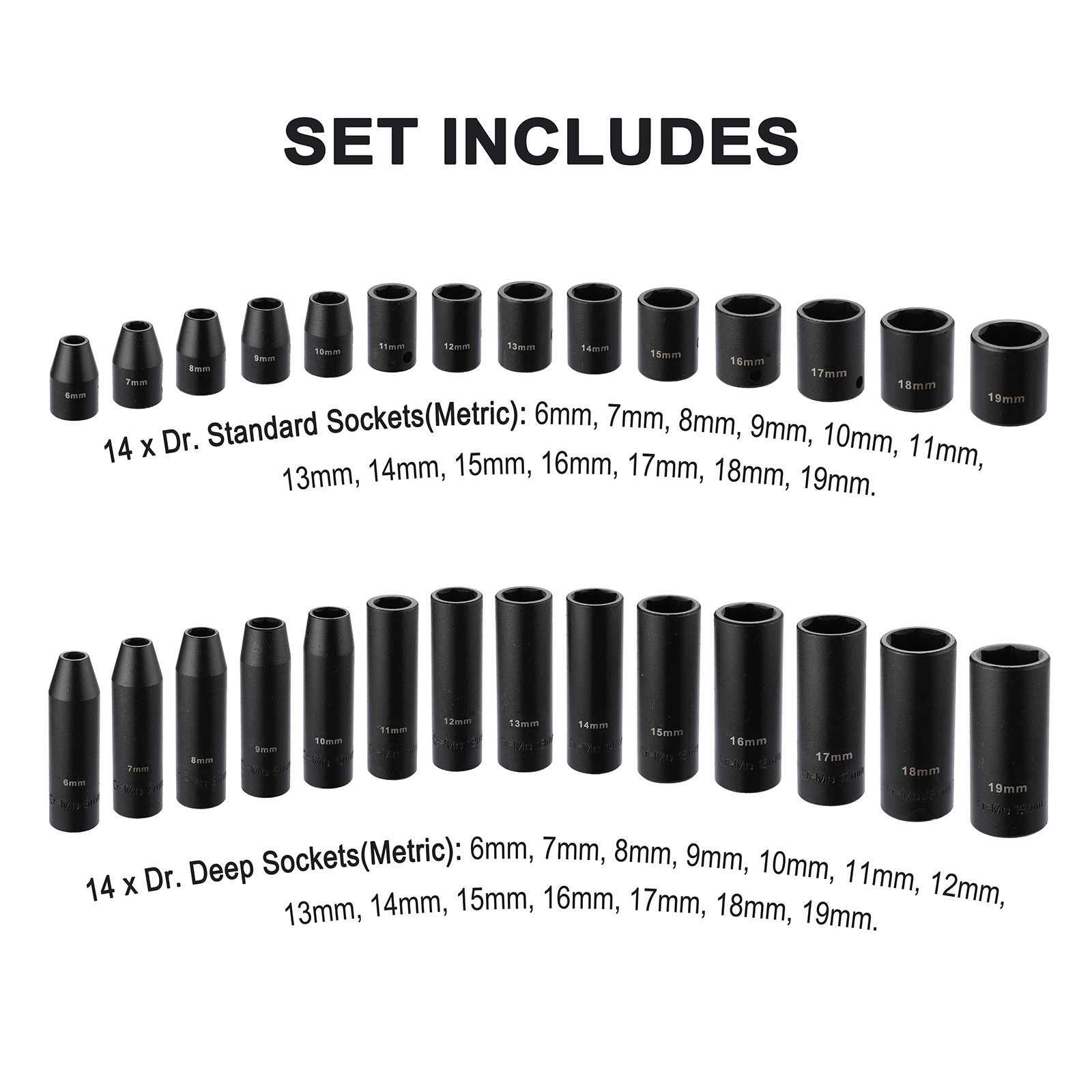 87 Pcs 3/8″ Drive Master Impact Socket Set Cr-MO Steel 1/4″-3/4″, 6mm-19mm