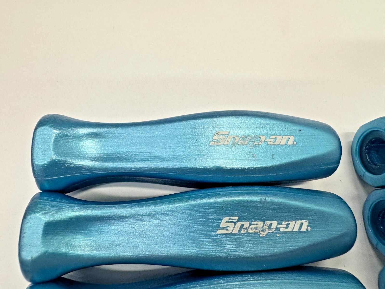 Snap-on Tools PEARL BLUE 3/8″ Drive Replacement Ratchet Hard Grip 6PC Lot Dinged