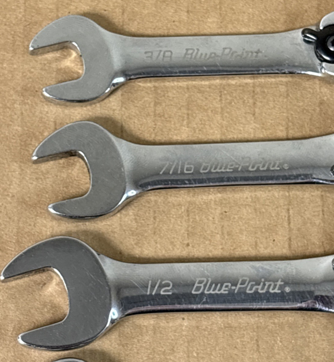 Blue Point Tools Reversible Short Stubby Ratcheting Combination Wrench Set of 7