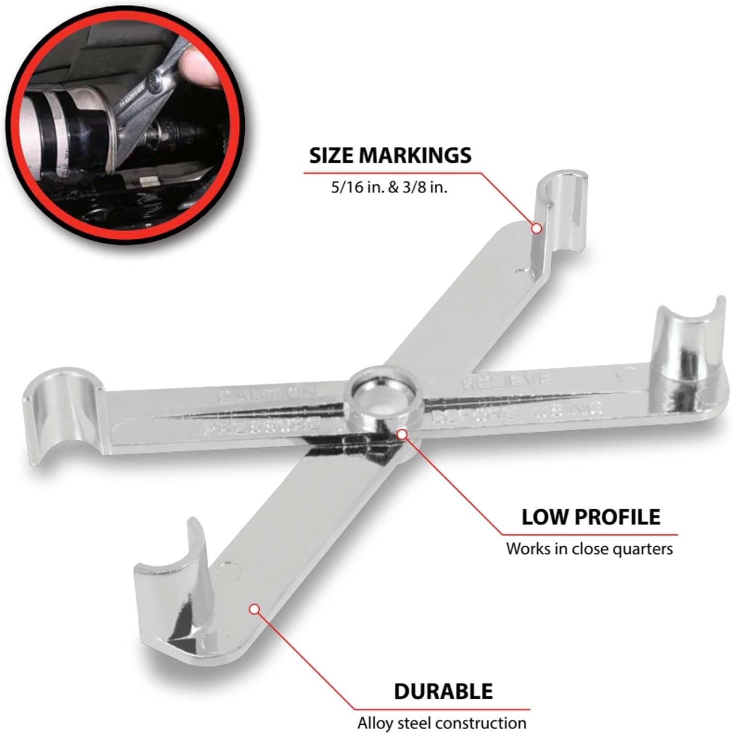 Efficient W83114 Scissor Fuel Line Disconnect Tool for 1989+ GM & Ford Vehicles