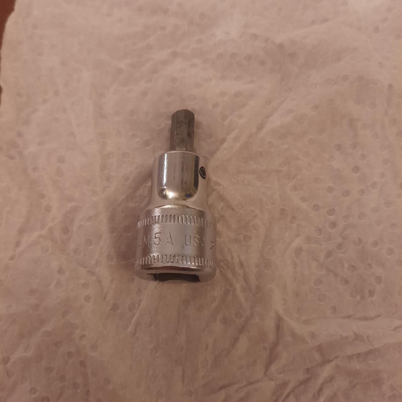 Snap-On Tools Metric 3/8″ drive 5mm Standard Hex Bit Socket FAM5A. USA.