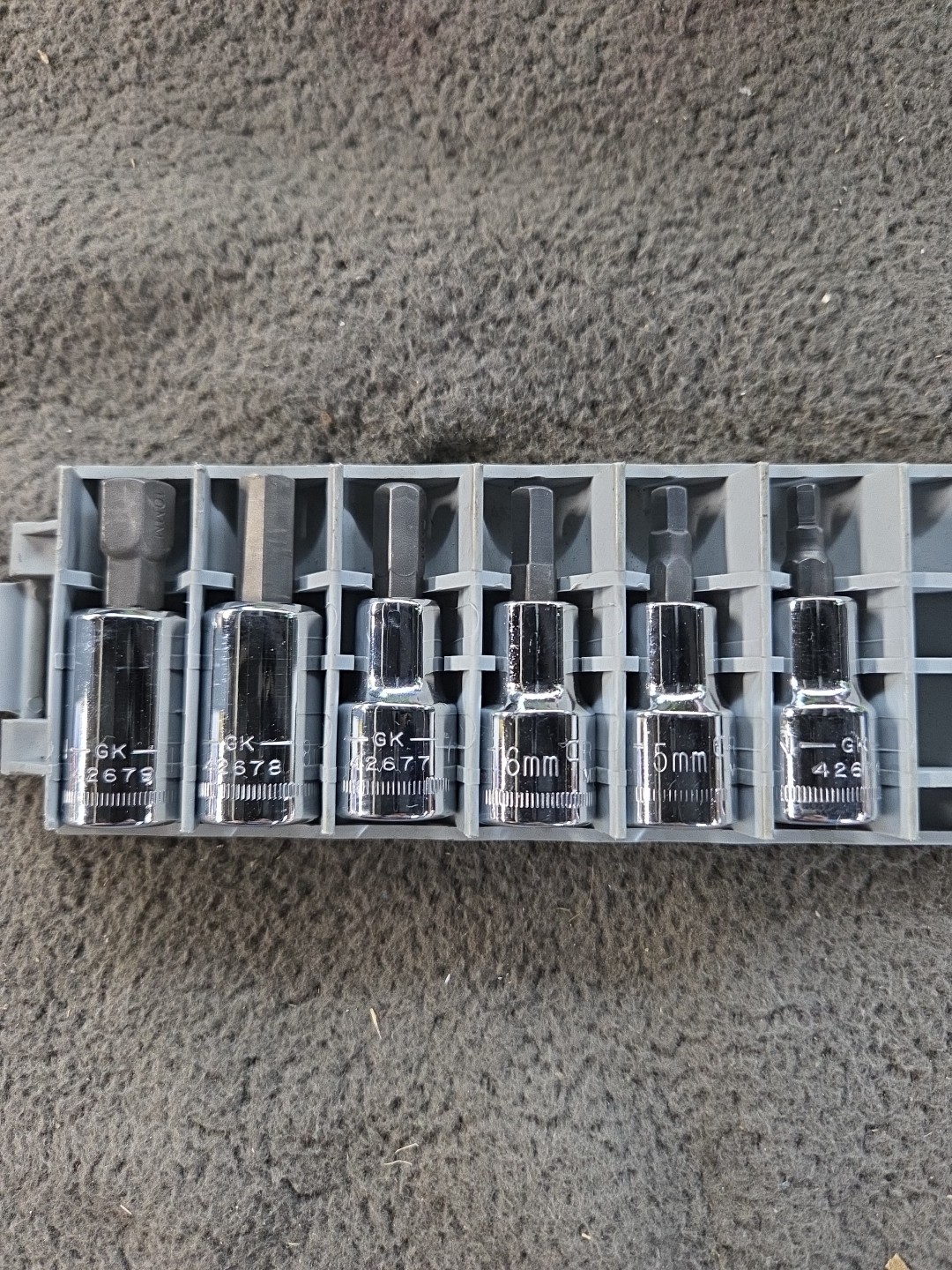 NOS SEARS Craftsman Hex Bit 6pc Socket Accessory Set 3/8″ Dr METRIC GK 34448 USA