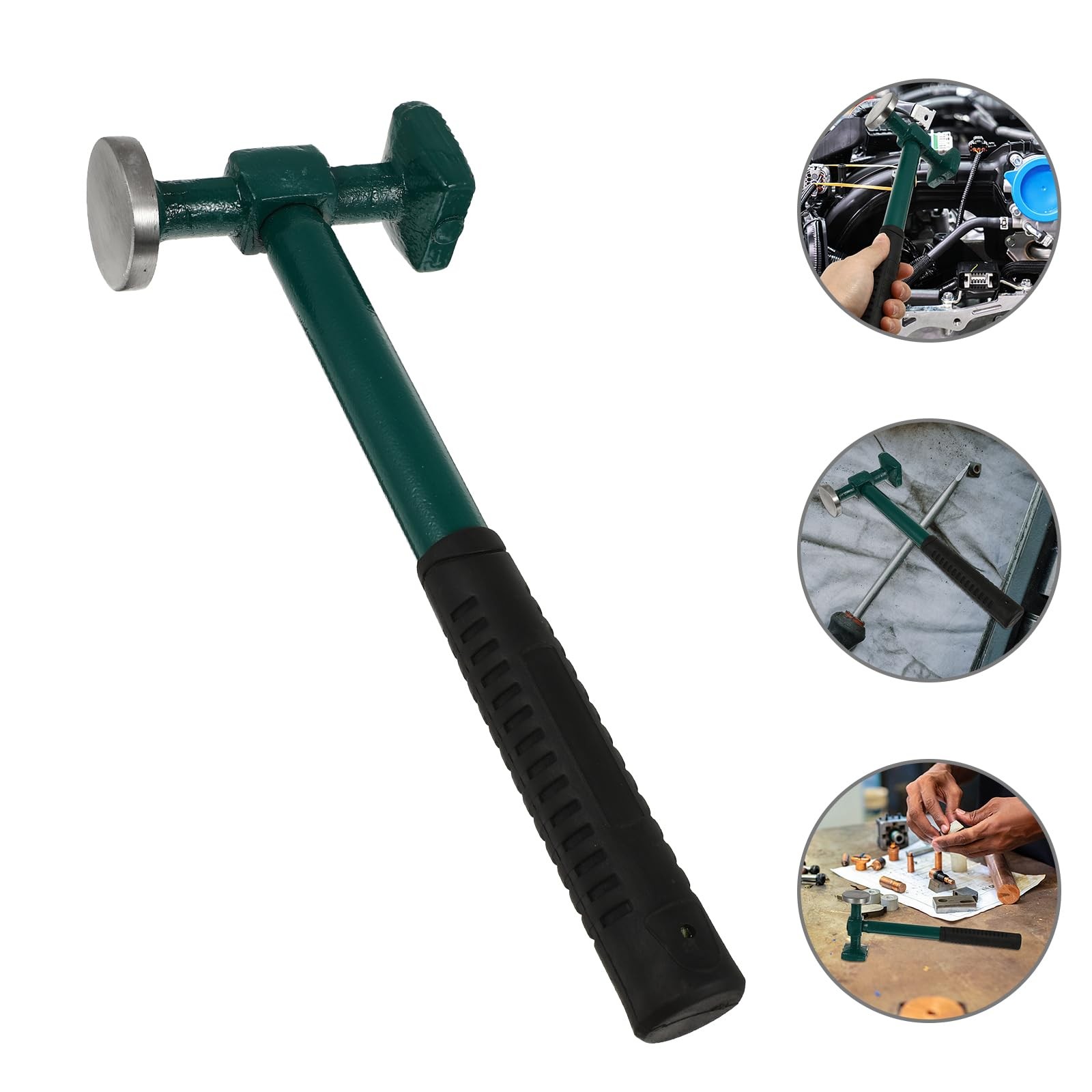 Uonlytech Sheet Metal Hammer 4.45 Inch Auto Body Repair 29.5X12.5CM, Green