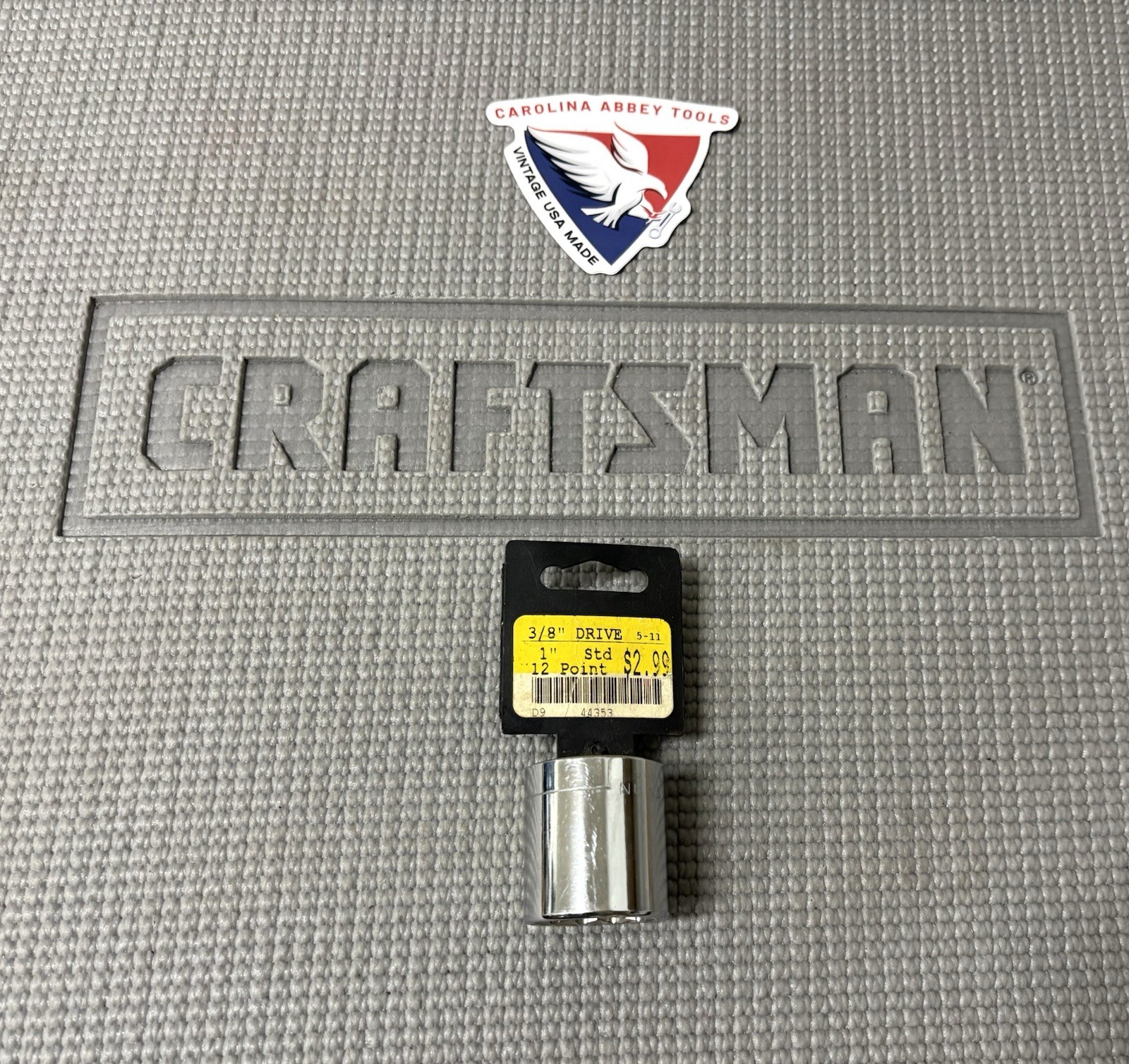 NOS Sears Craftsman USA 3/8” Drive 1”Socket 12 Point 44353 GK Rare Size