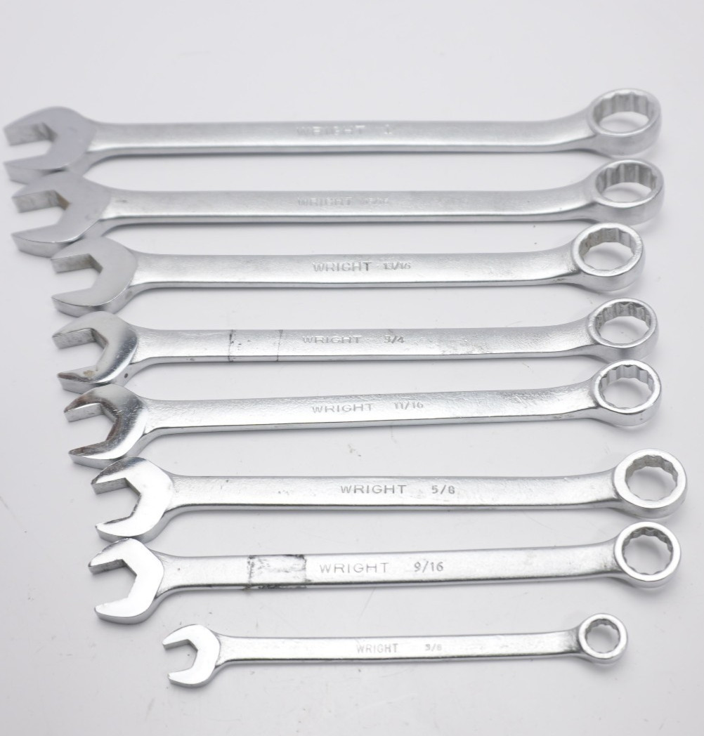 Wright Tools 8 pc SAE Combination Wrenches Set 3/8″ to 1″ Made in USA 1132