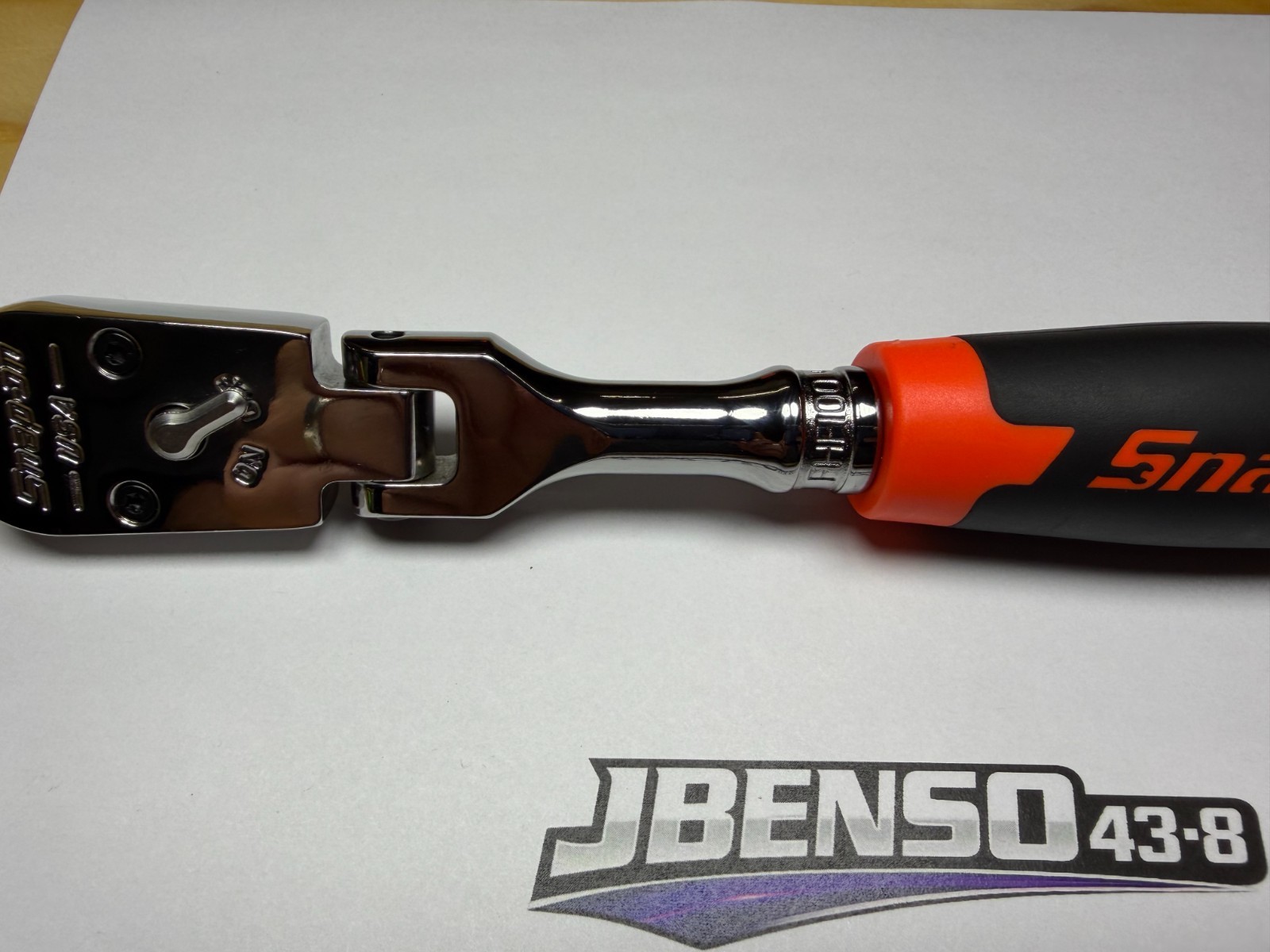 Snap-on Tools USA NEW ORANGE 3/8″ Drive 100 Tooth Soft Grip Flex Ratchet FHF100O