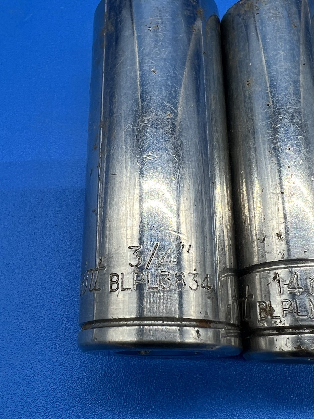 BLUE-POINT BY SNAP-ON – Lot Of 3 Deep Sockets,3/8″ Drive,12pt, 3/4, 14mm, 1/2