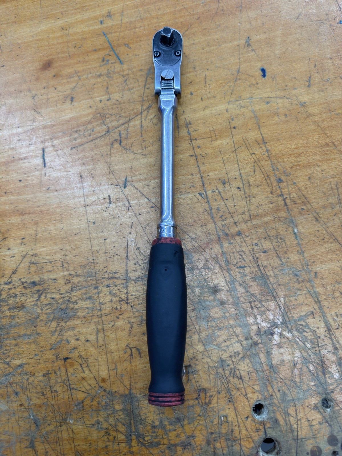 Snap-On Tools FHLX80B 3/8 Dr Soft Grip Long Locking Head Ratchet RED