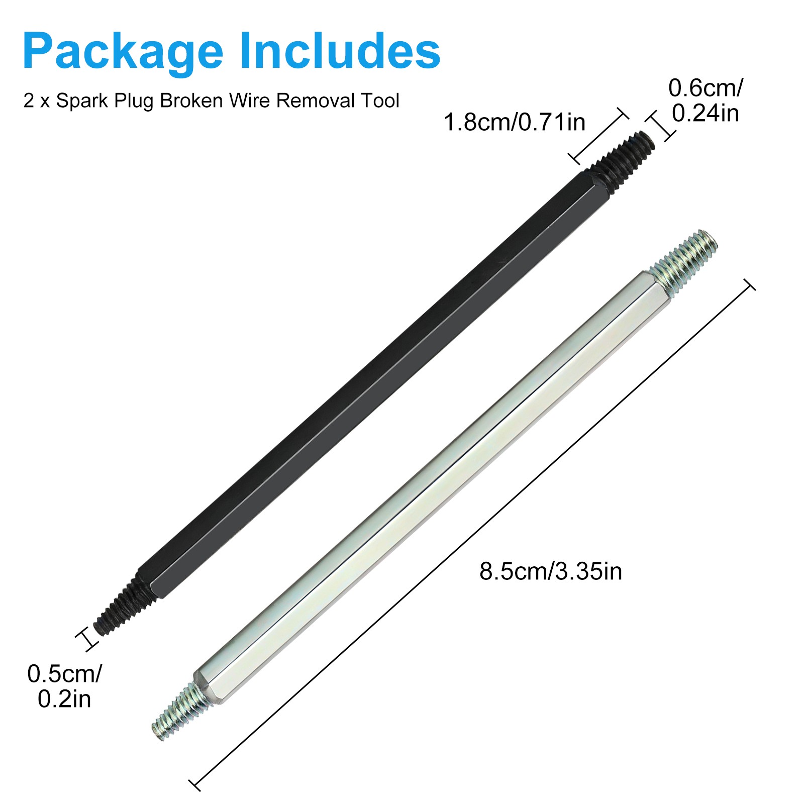 2×Spark Plug Broken Removal Tool Left-Hand Thread Alloy Steel Extractor for Cars