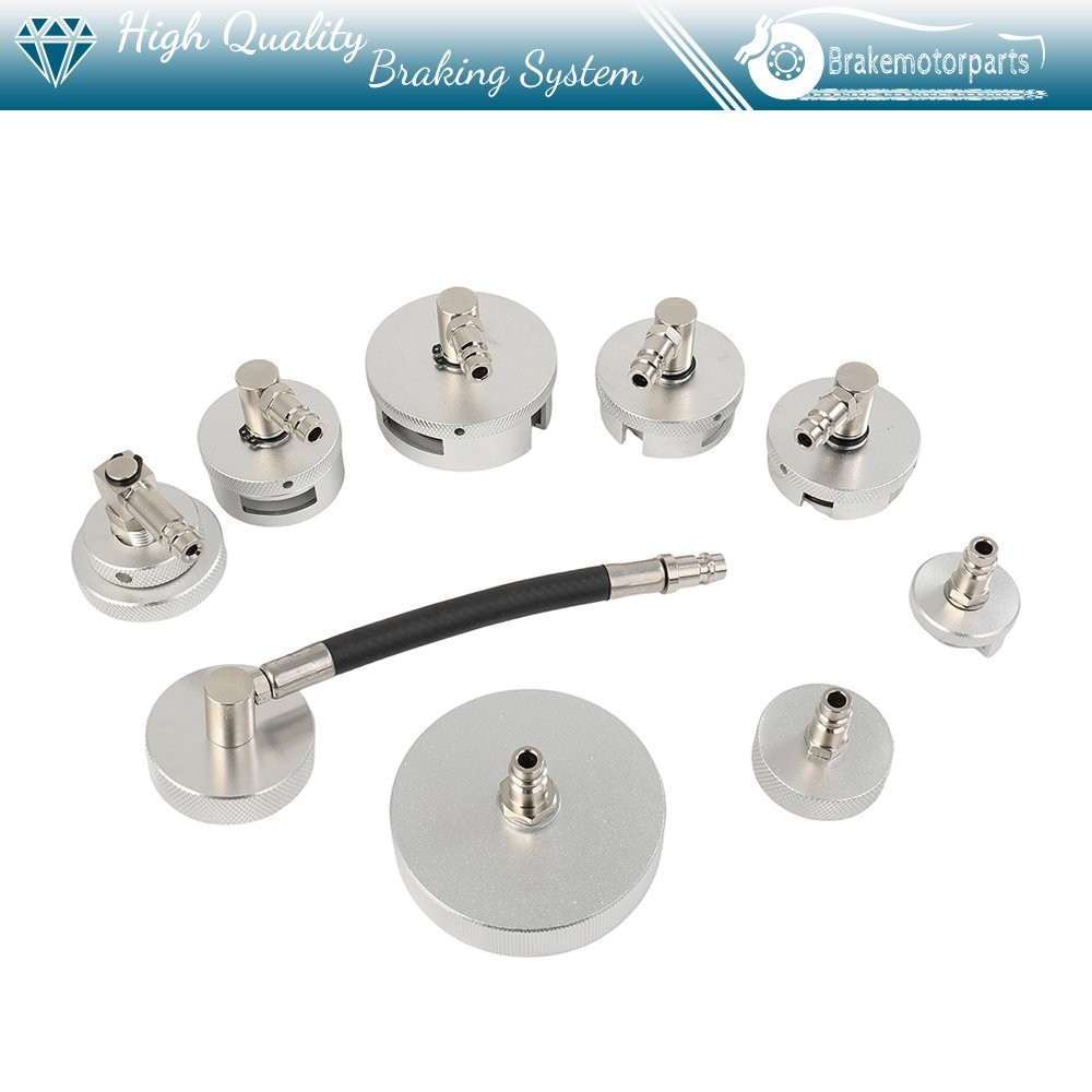 9PCS Automotive Brake Reservoir Adapter Set for Brake Fluid Bleeder