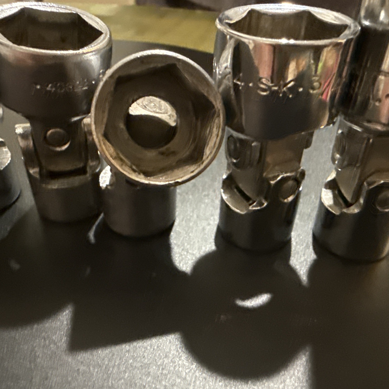 Lot of 12 SK 3/8″ 6 Pt. Swivel Socket 384,40616,40618,40620,40622,40624, 45190