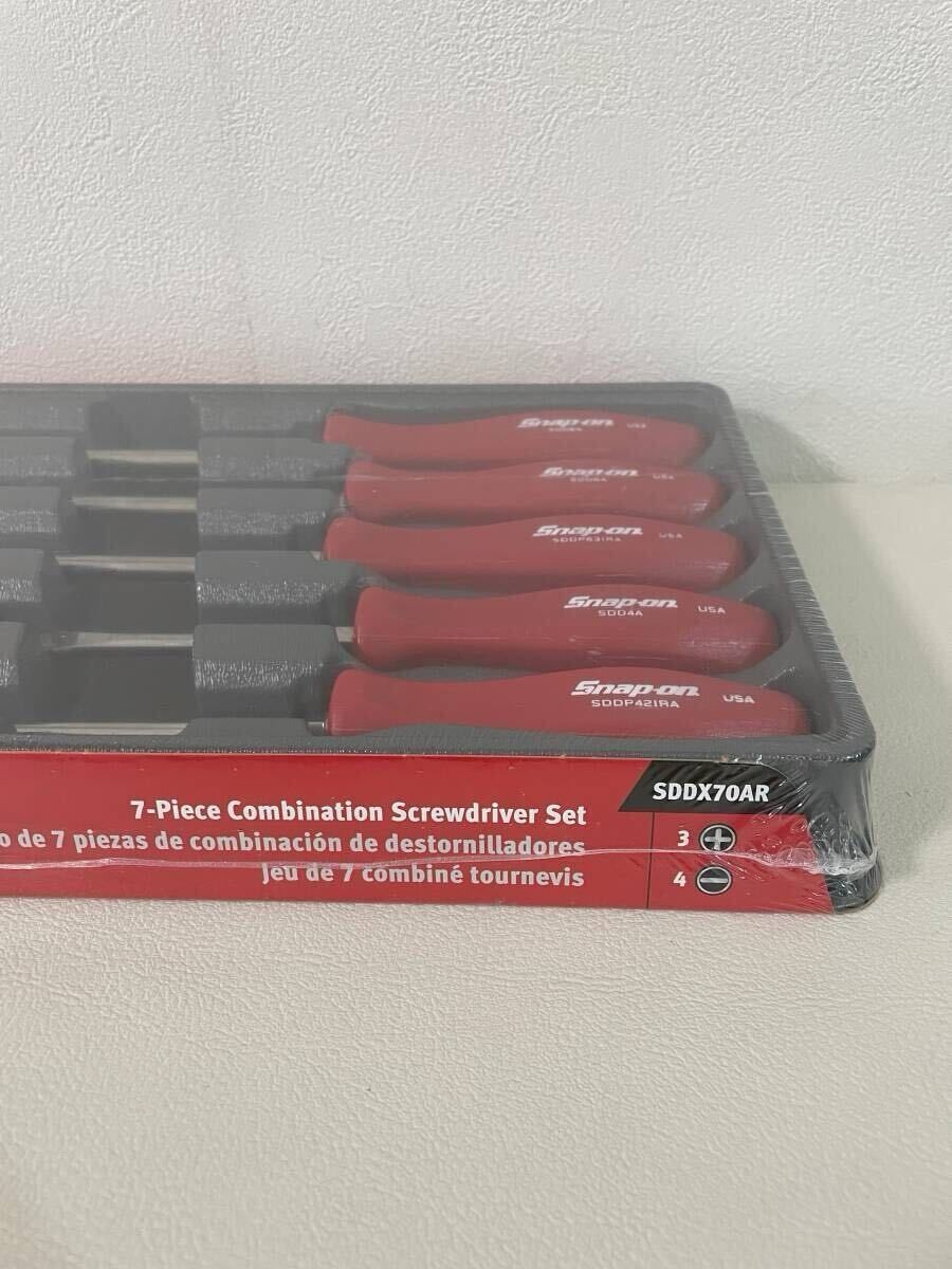 Snap On Screwdriver Set, Combination 7 Pcs. RED HARD HANDLES SDDX70AR